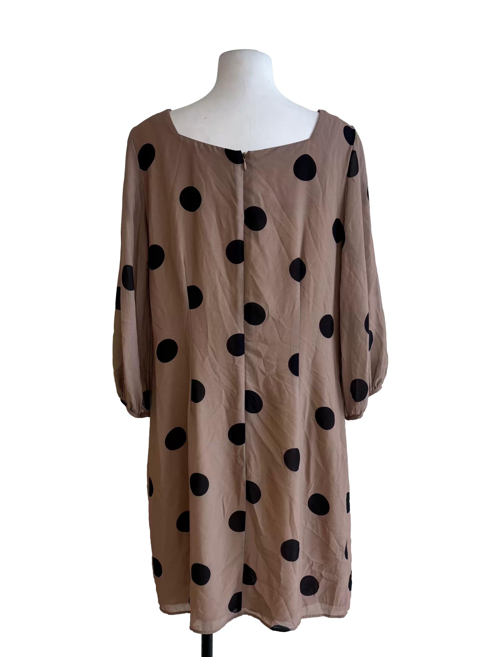 Tortilla Brown Polka Dot Shift Dress