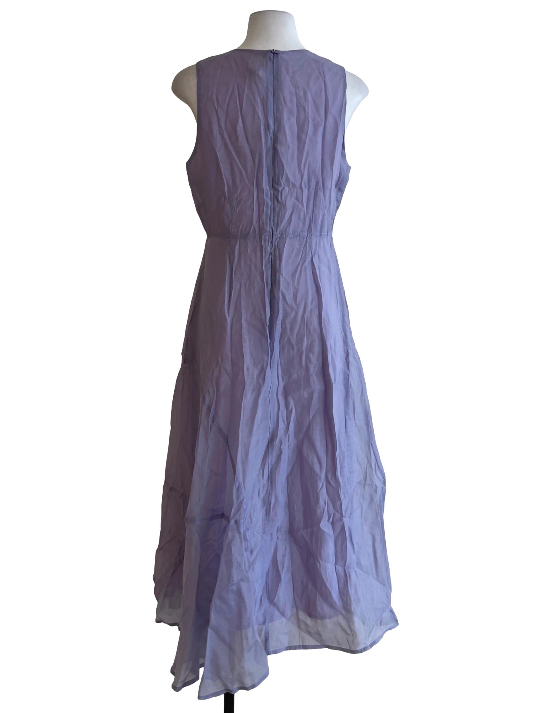 Lilac Purple Jewel Neckline A-Line Dress
