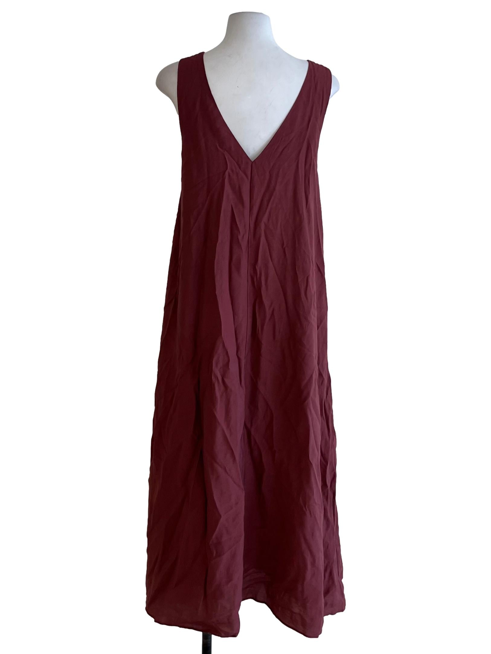 Maroon Two-Way Twist Knot Maxi Dress OSN