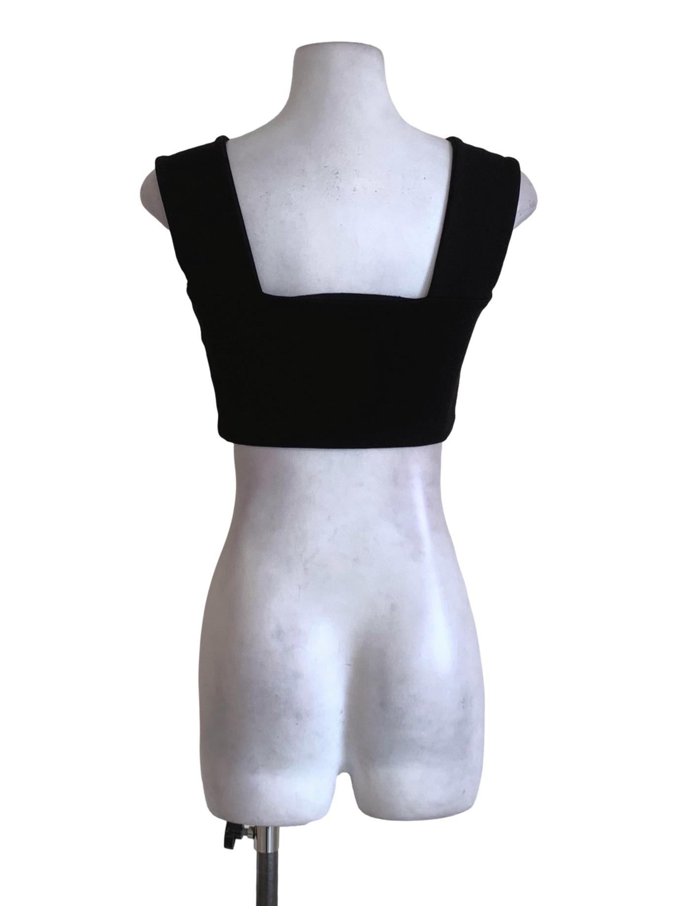 Black Square Neckline Cropped Top LB
