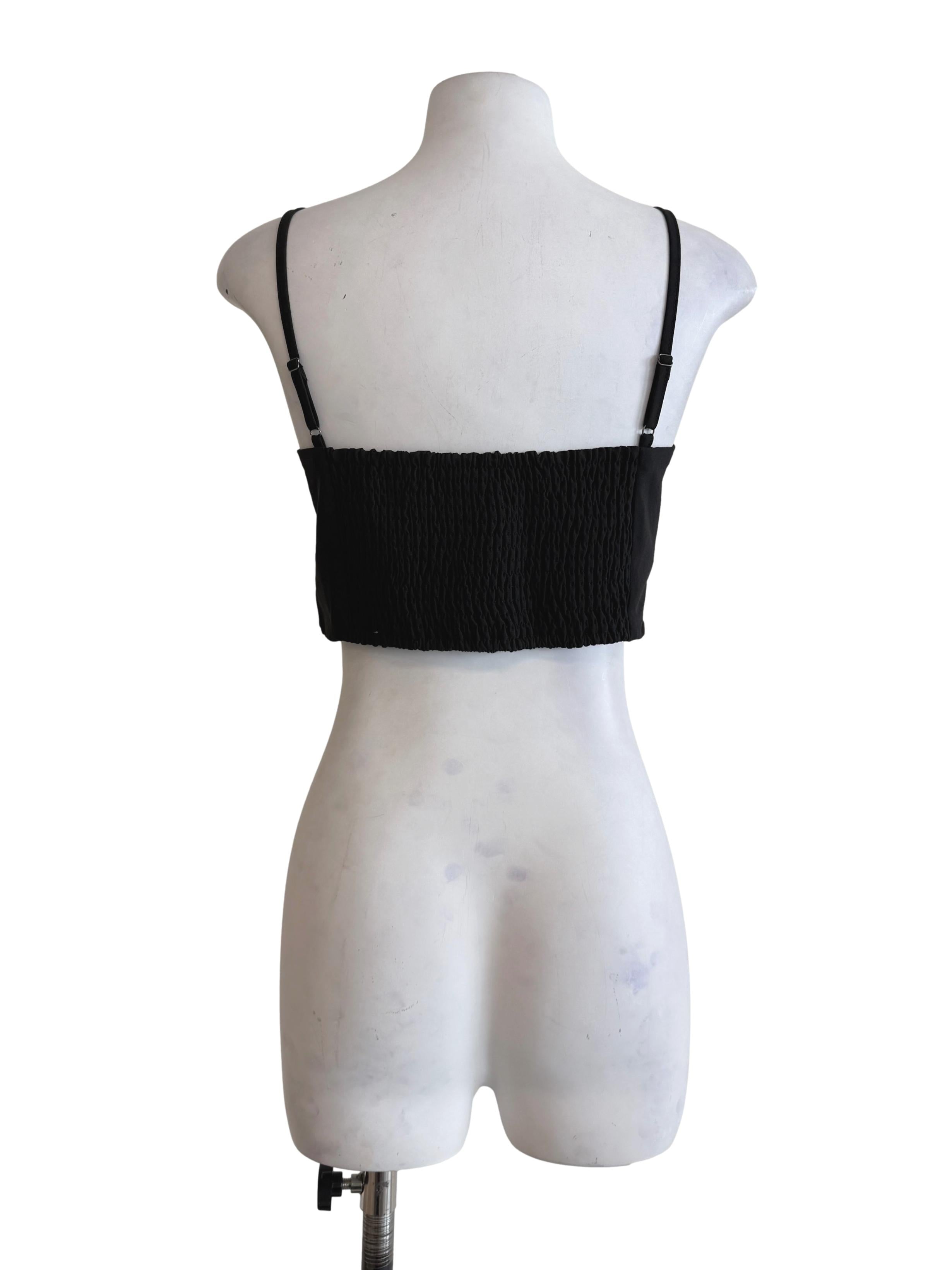 Black Winowa Tiered Padded Top