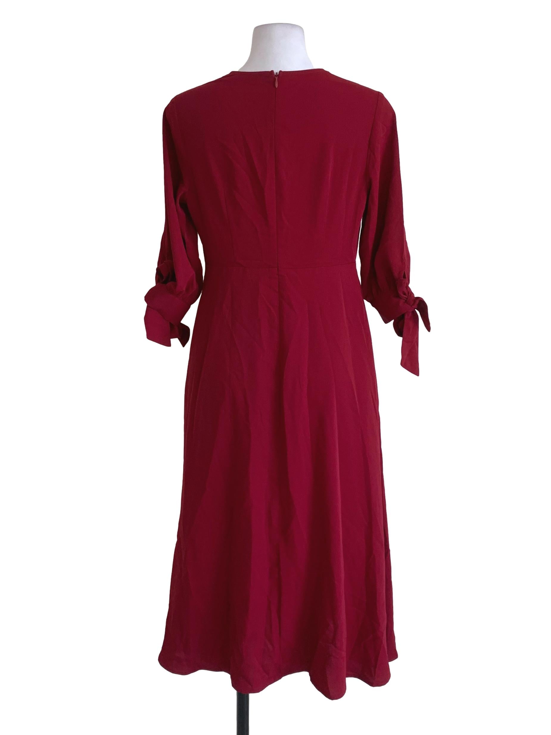 Scarlet Red V-Neckline Empire Dress