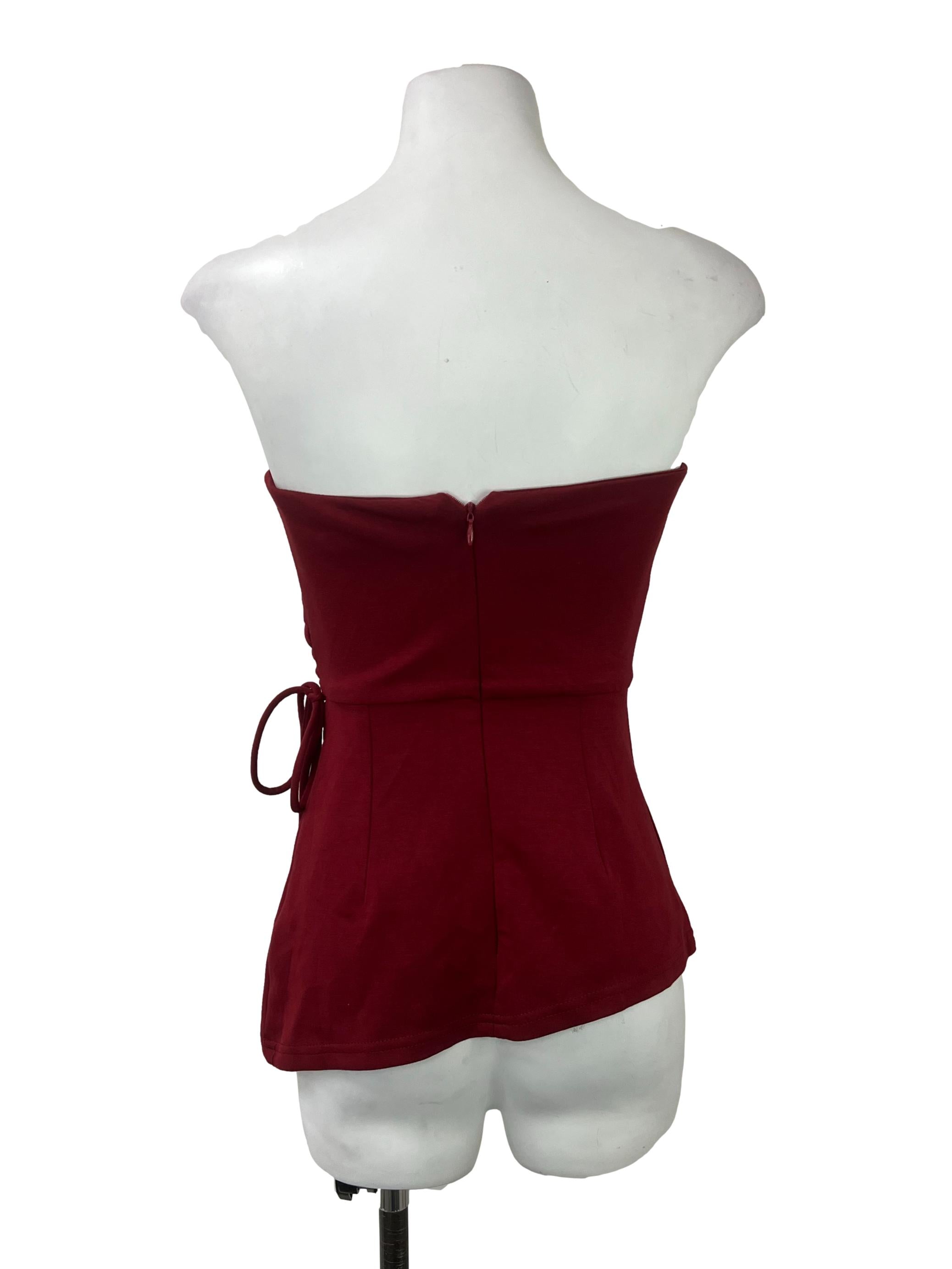 Red Ruched Tube Top