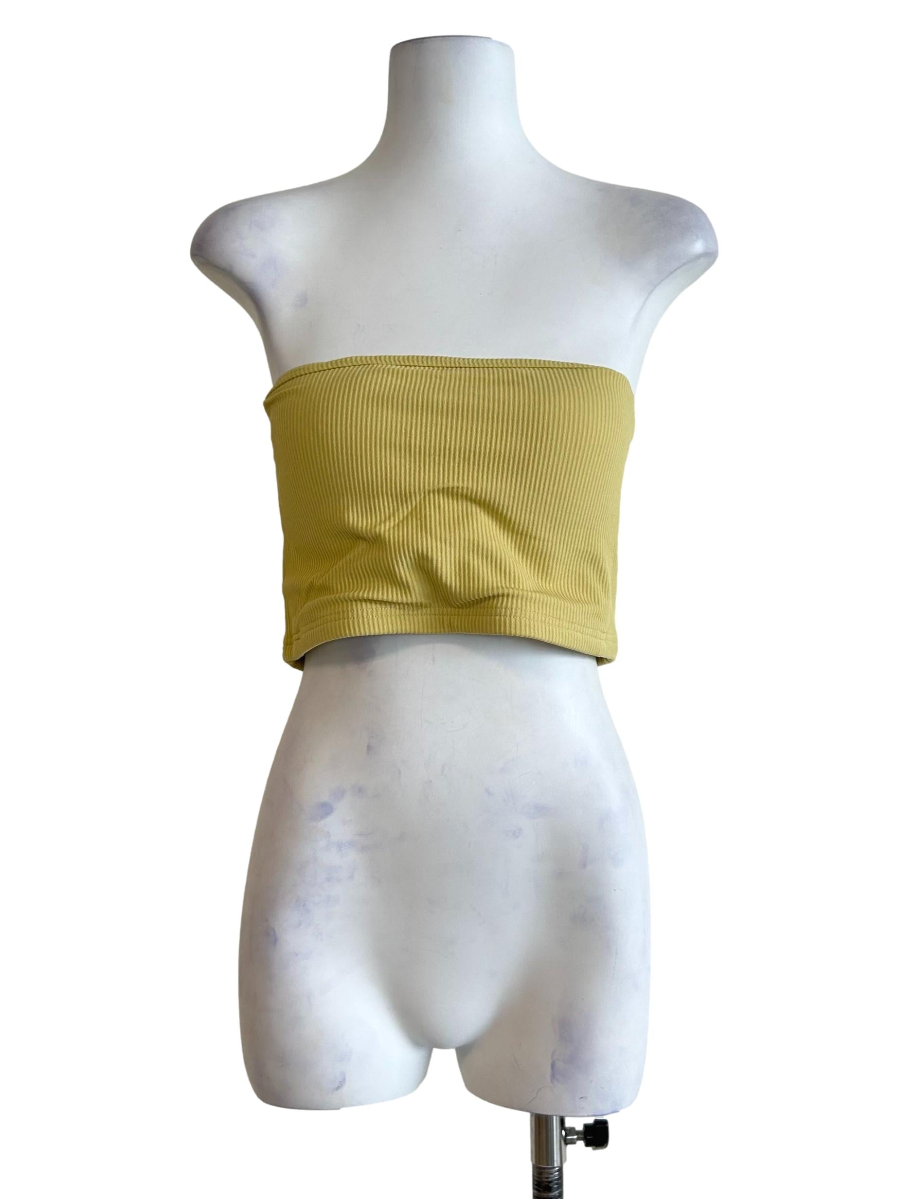 Yellow Kendie Basic Tube Padded Top