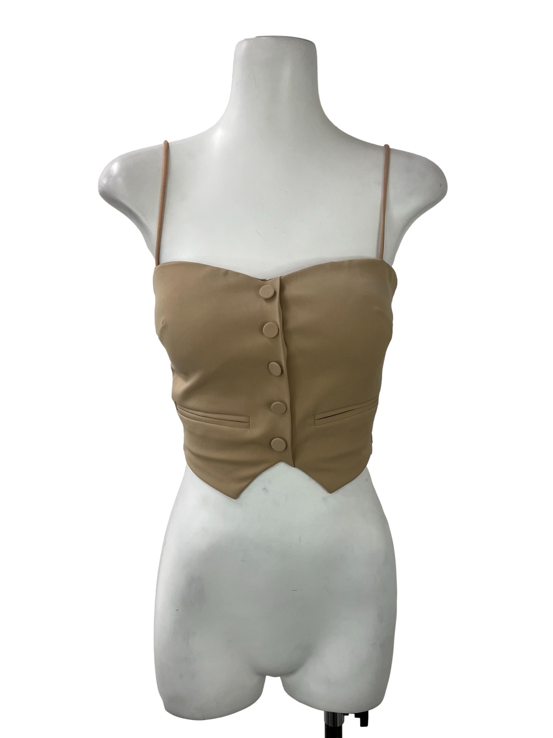 Nude Sweetheart Neckline Top