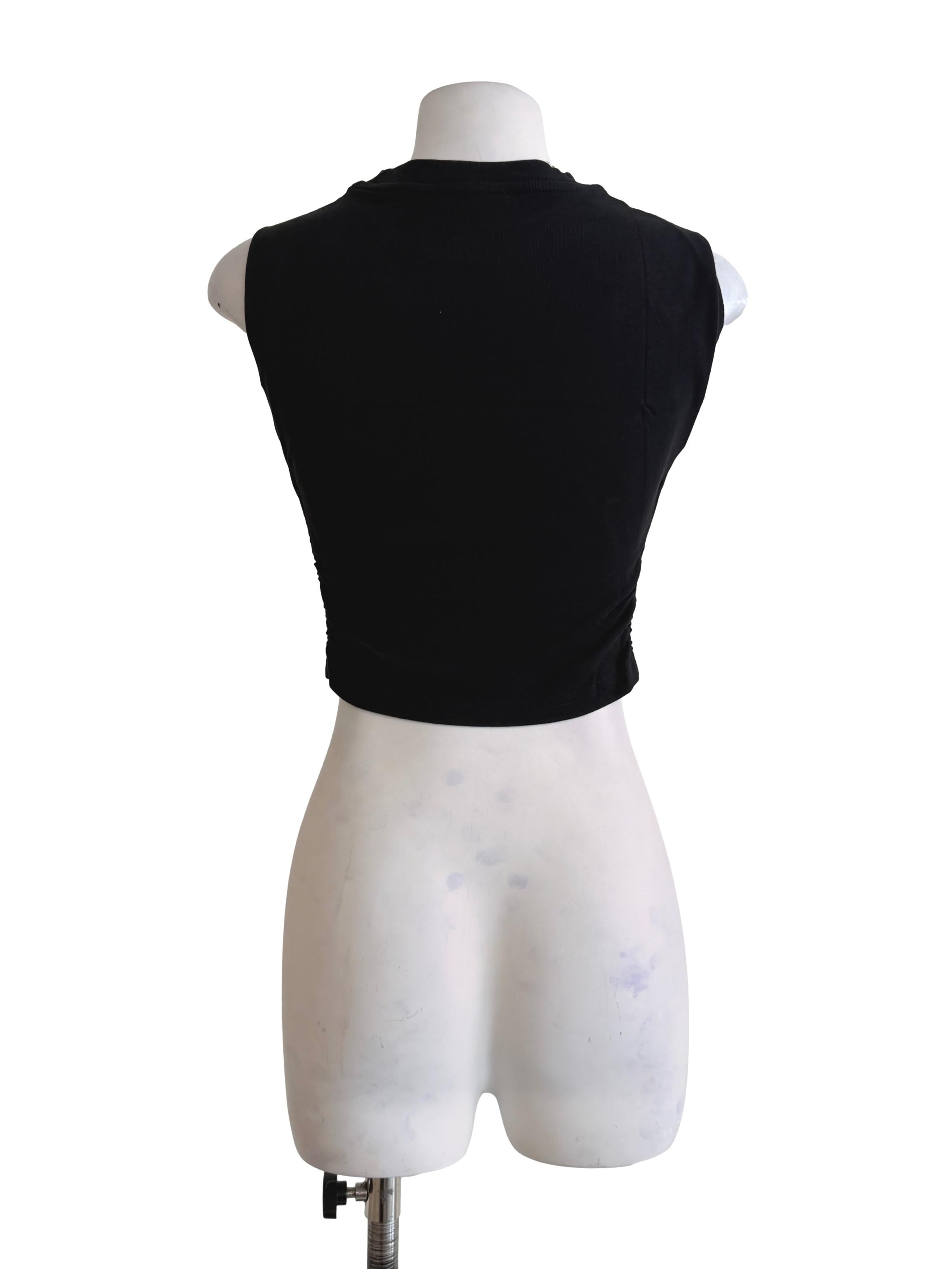 Black Knox Ruched Side Basic Top