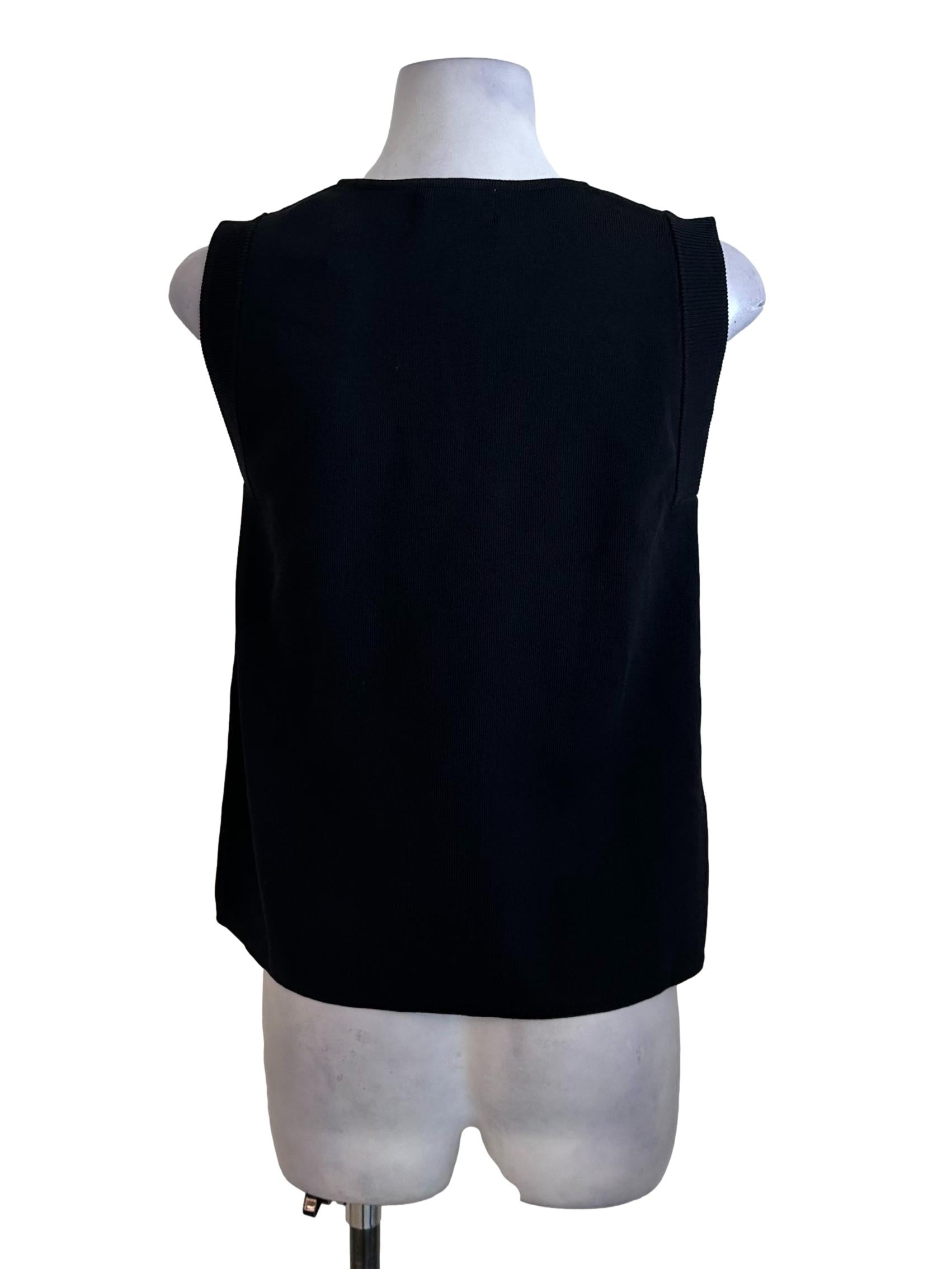 Onyx Black V Neck Knit Top OSN