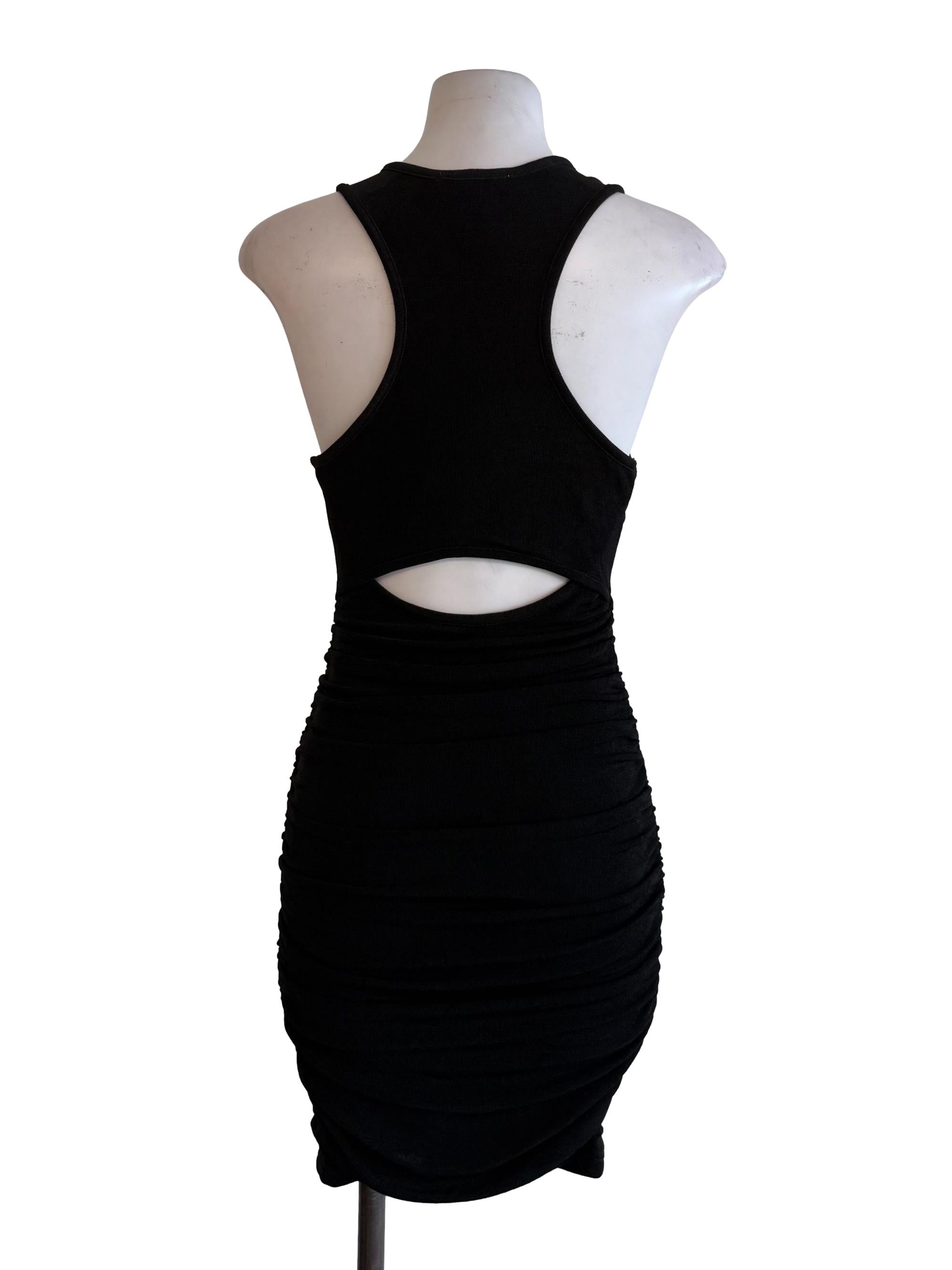 Black Scrunch Bodycon Tank Dress