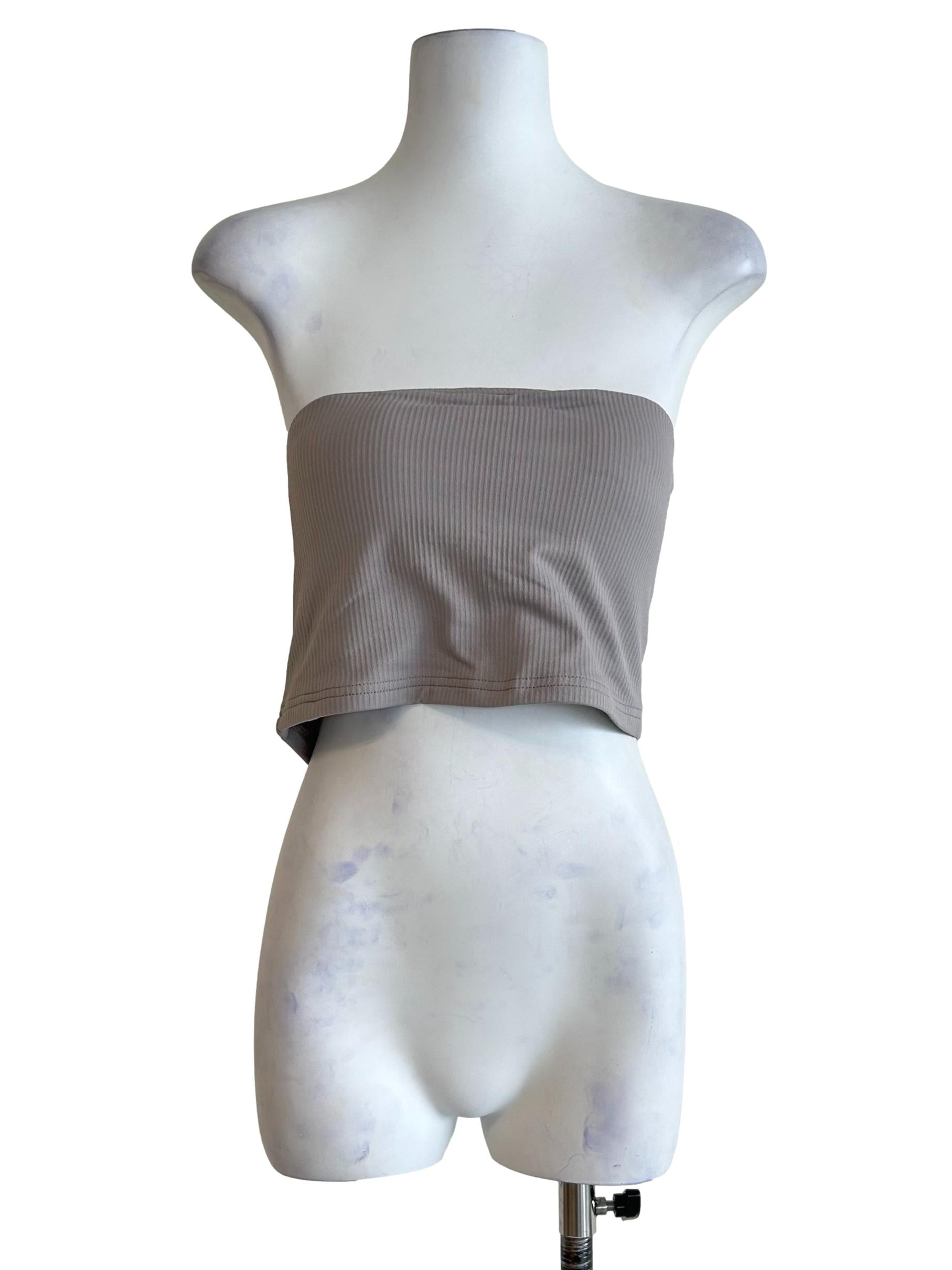 Grey Kendie Basic Tube Padded Top