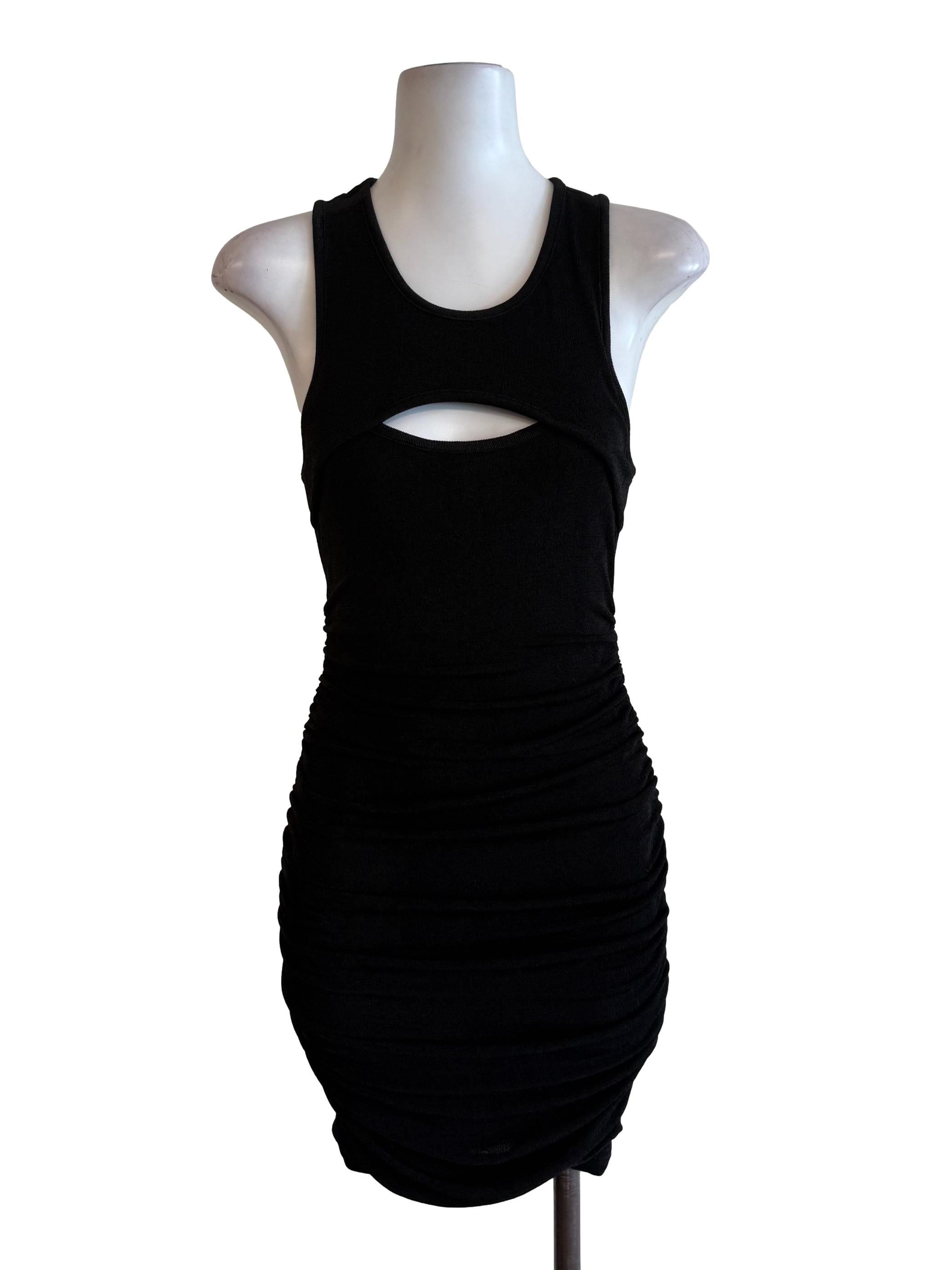 Black Scrunch Bodycon Tank Dress