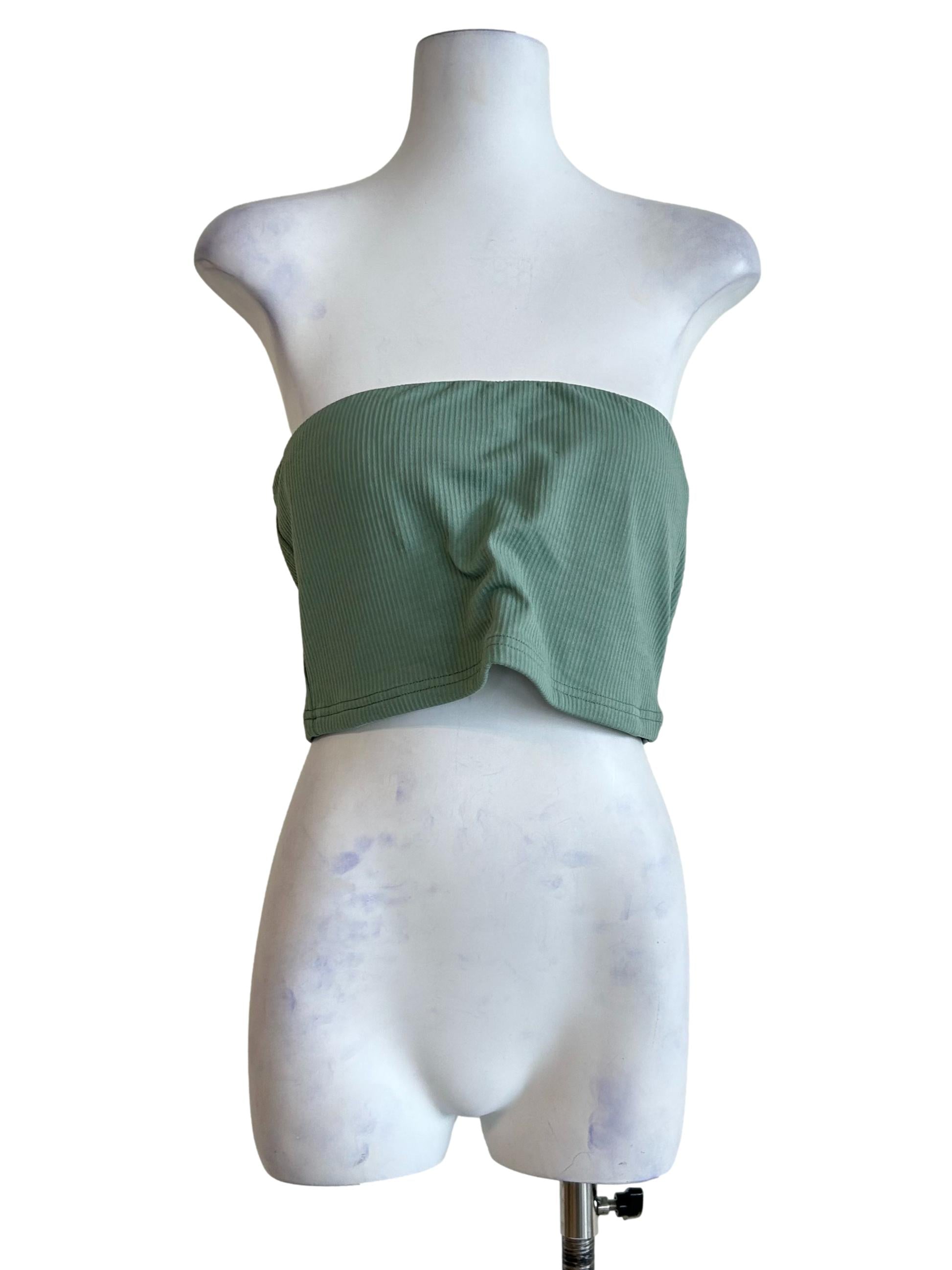 Green Kendie Basic Tube Padded Top