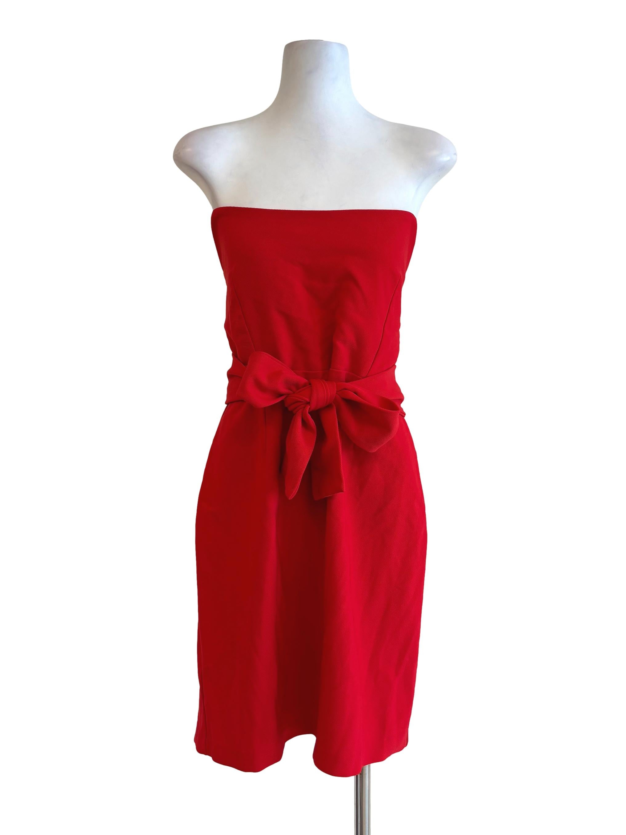 Bright Red Strapless Dress