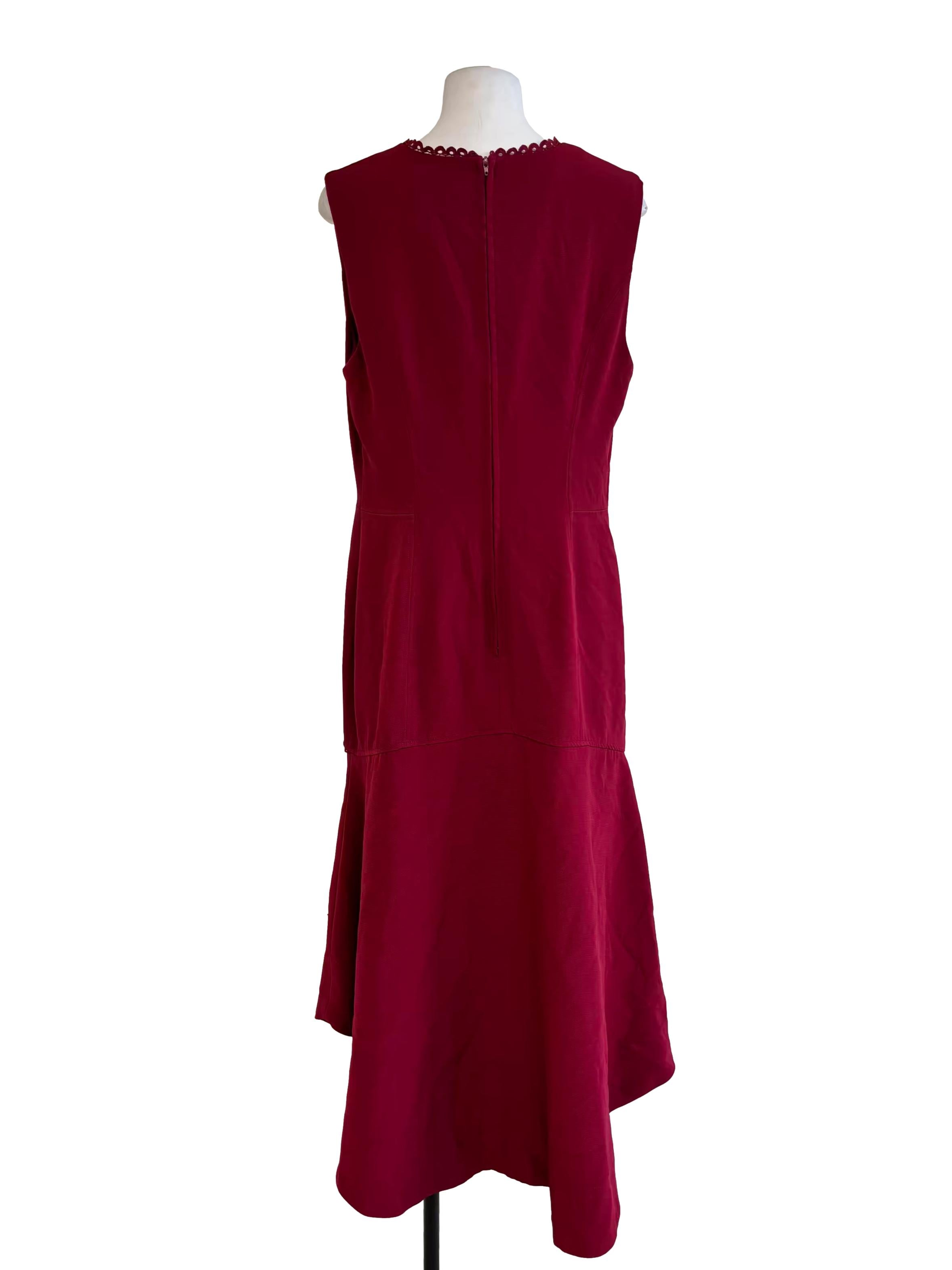 Scarlet Red Flare Plunged Neck Dress