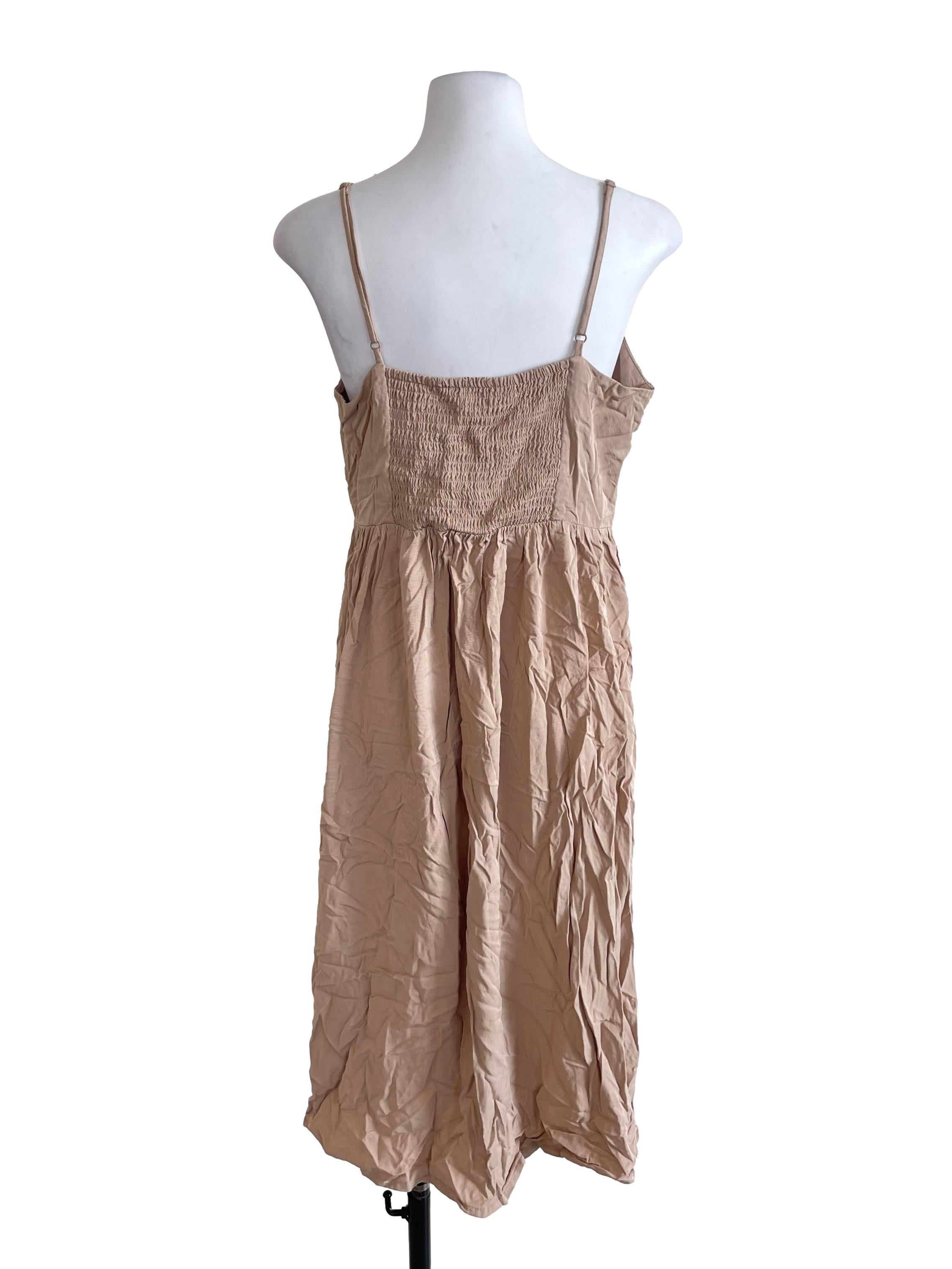 Khaki Button Cami Dress