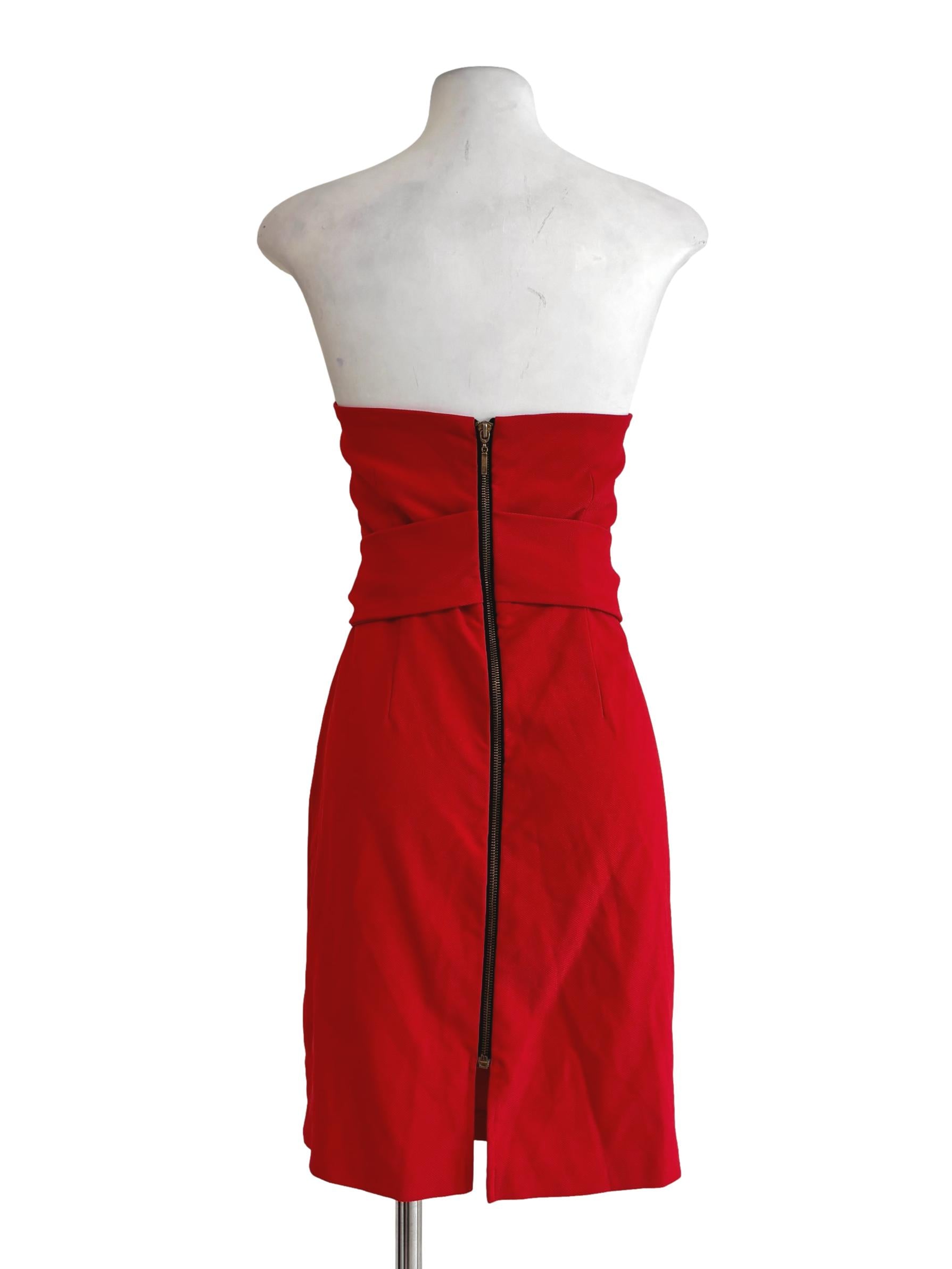 Bright Red Strapless Dress