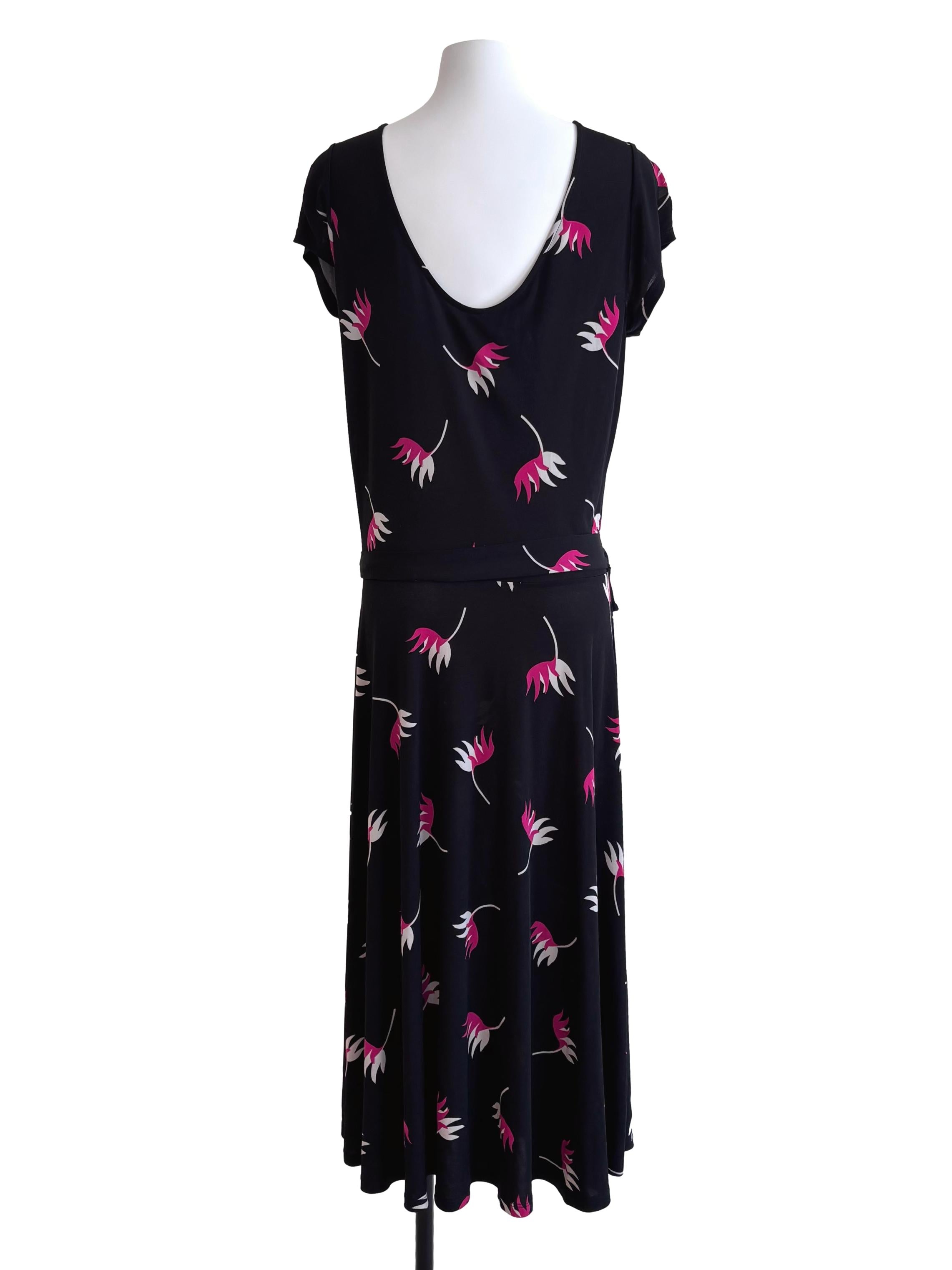 Black Flower Print Cap Sleeve Dress Csn