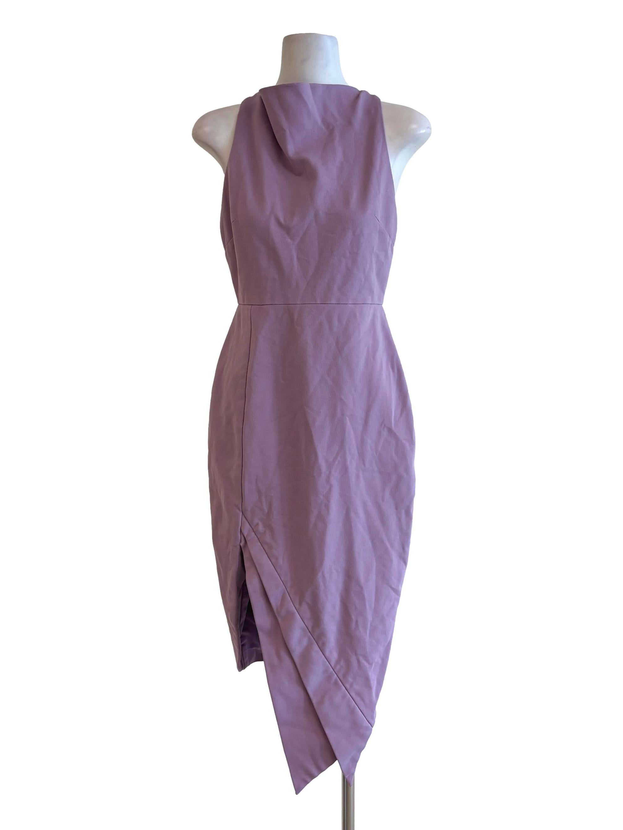 Lilac Asymmetrical Cowl Hourglass Dress