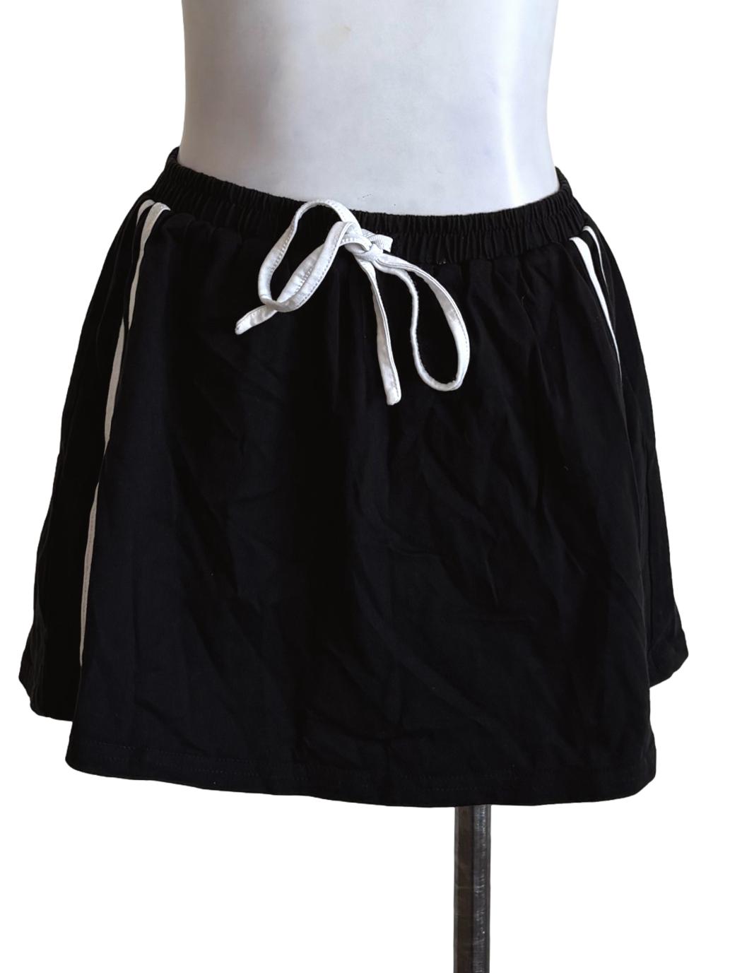 Black White Stripes Skorts