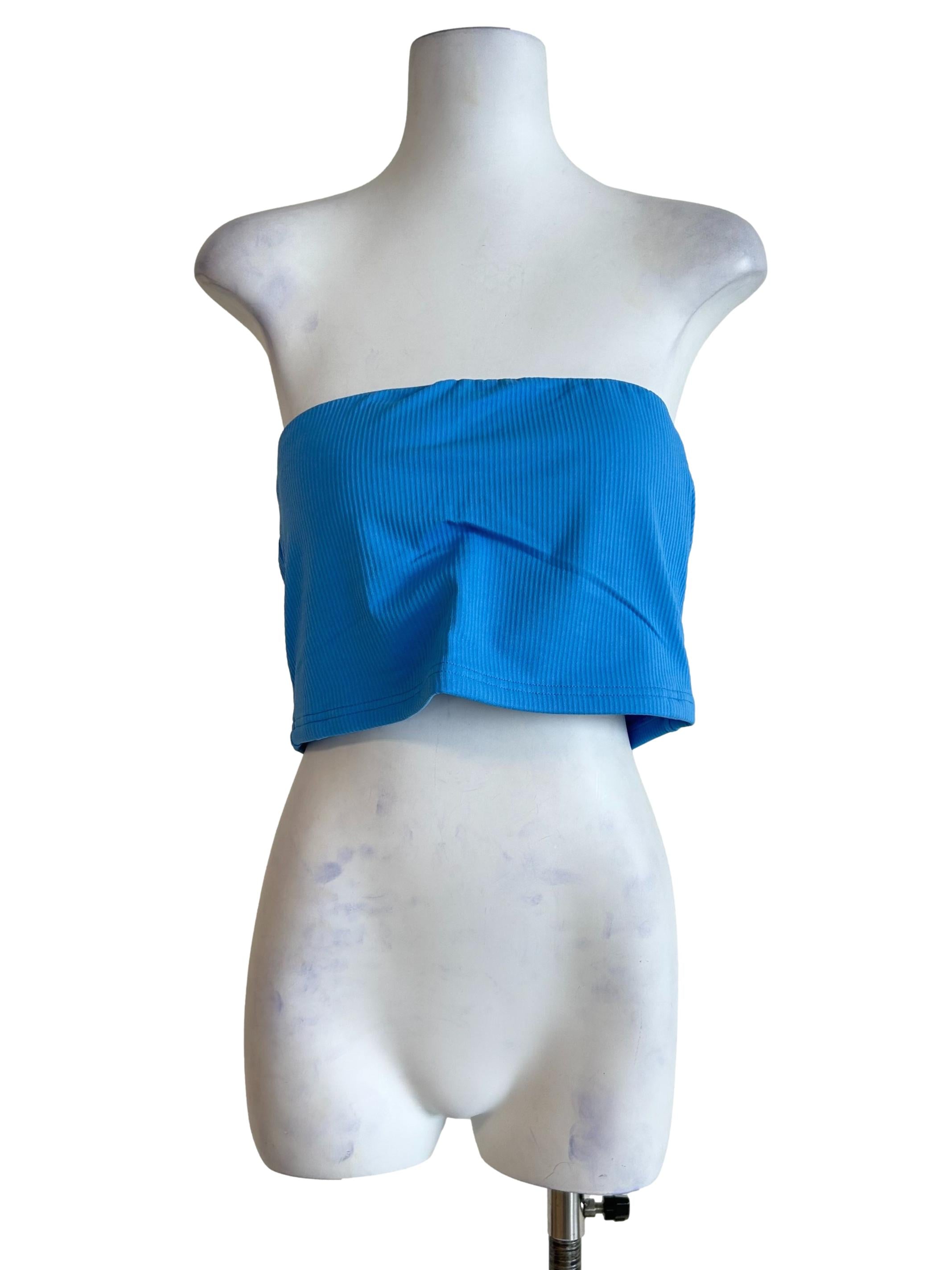 Light Blue Kendie Basic Tube Padded Top