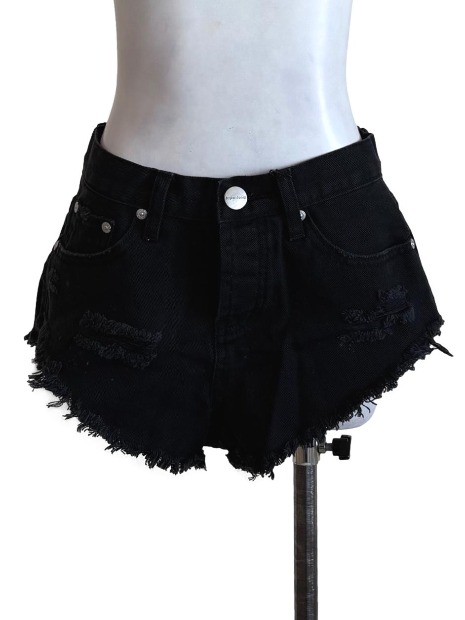 Black Distressed Shorts