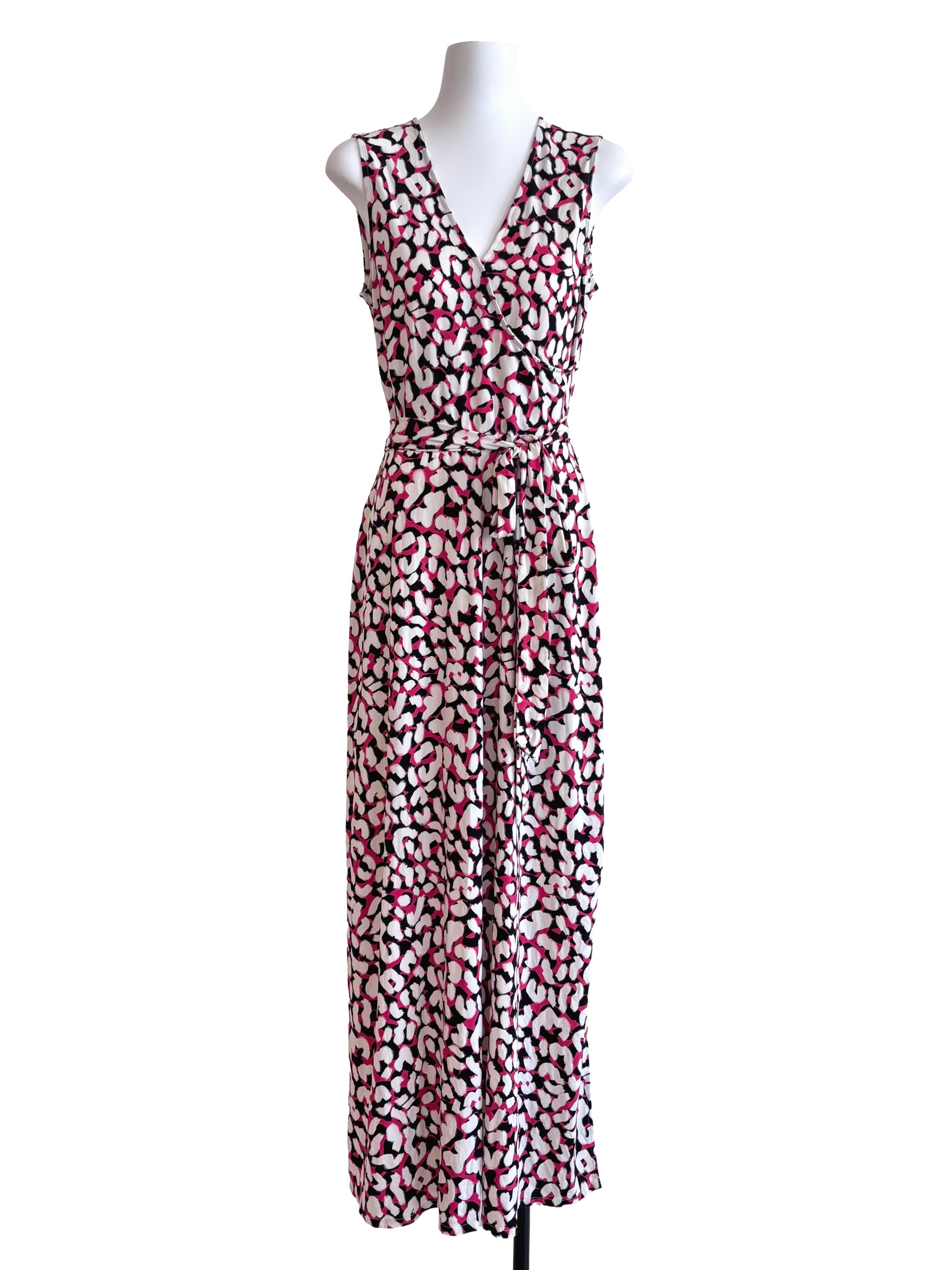 Pink Leopard Sleeveless Wrap Dress Csn