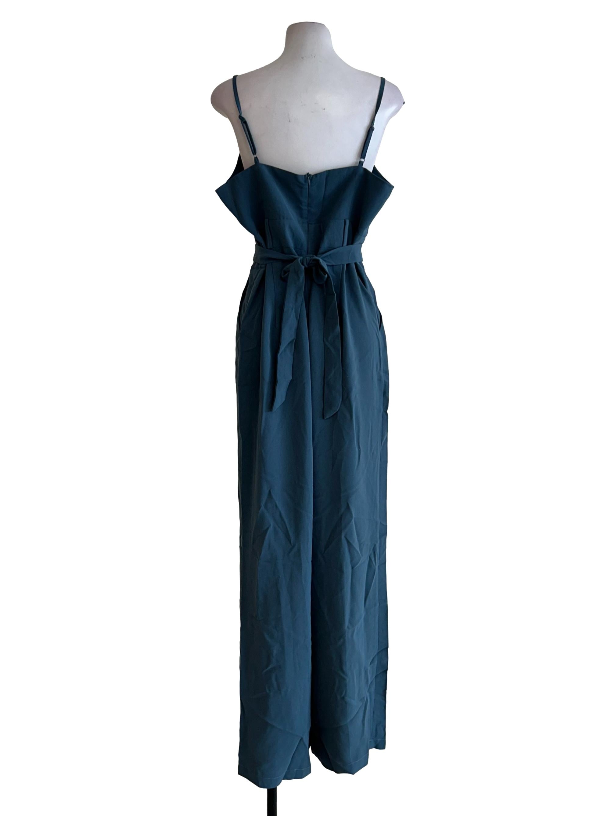 Teal Blue Sleeveless Jumpsuit