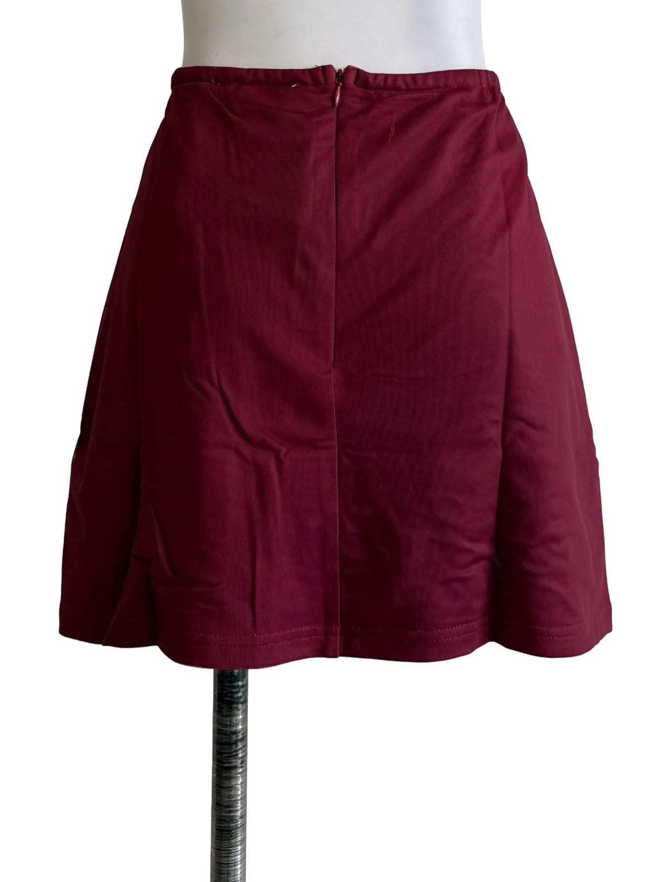 Maroon Meranda Mesh Skorts