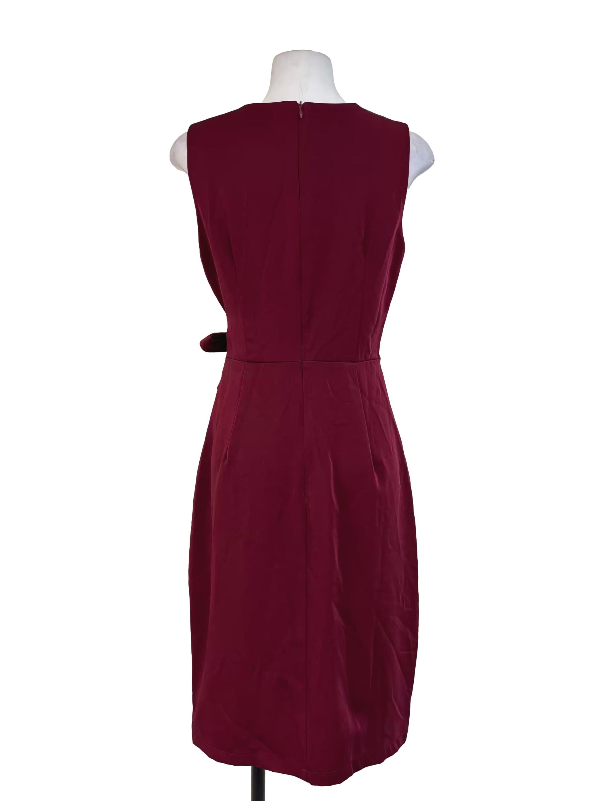 Berry Red Sleeveless Midi Dress