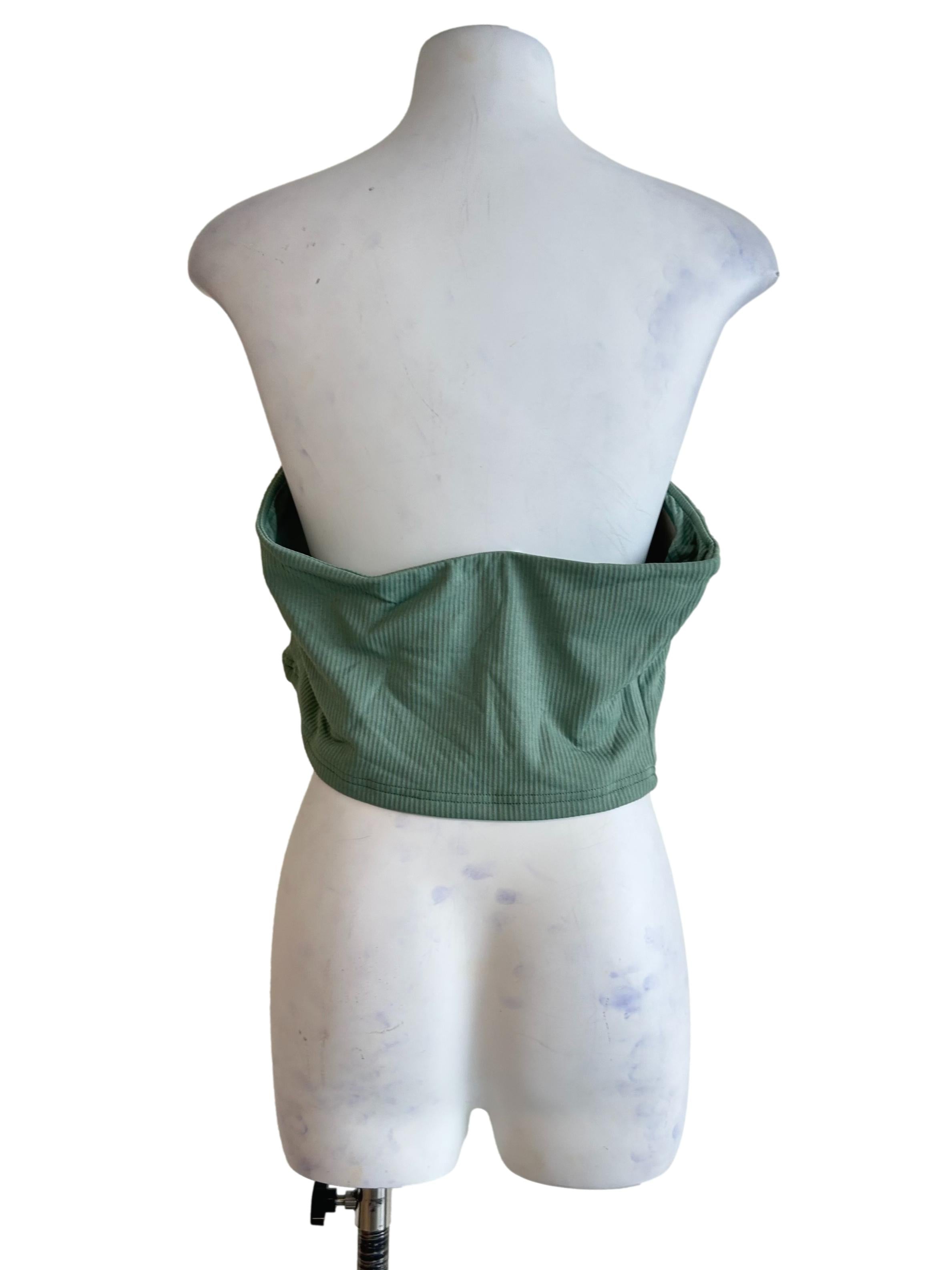 Green Kendie Basic Tube Padded Top