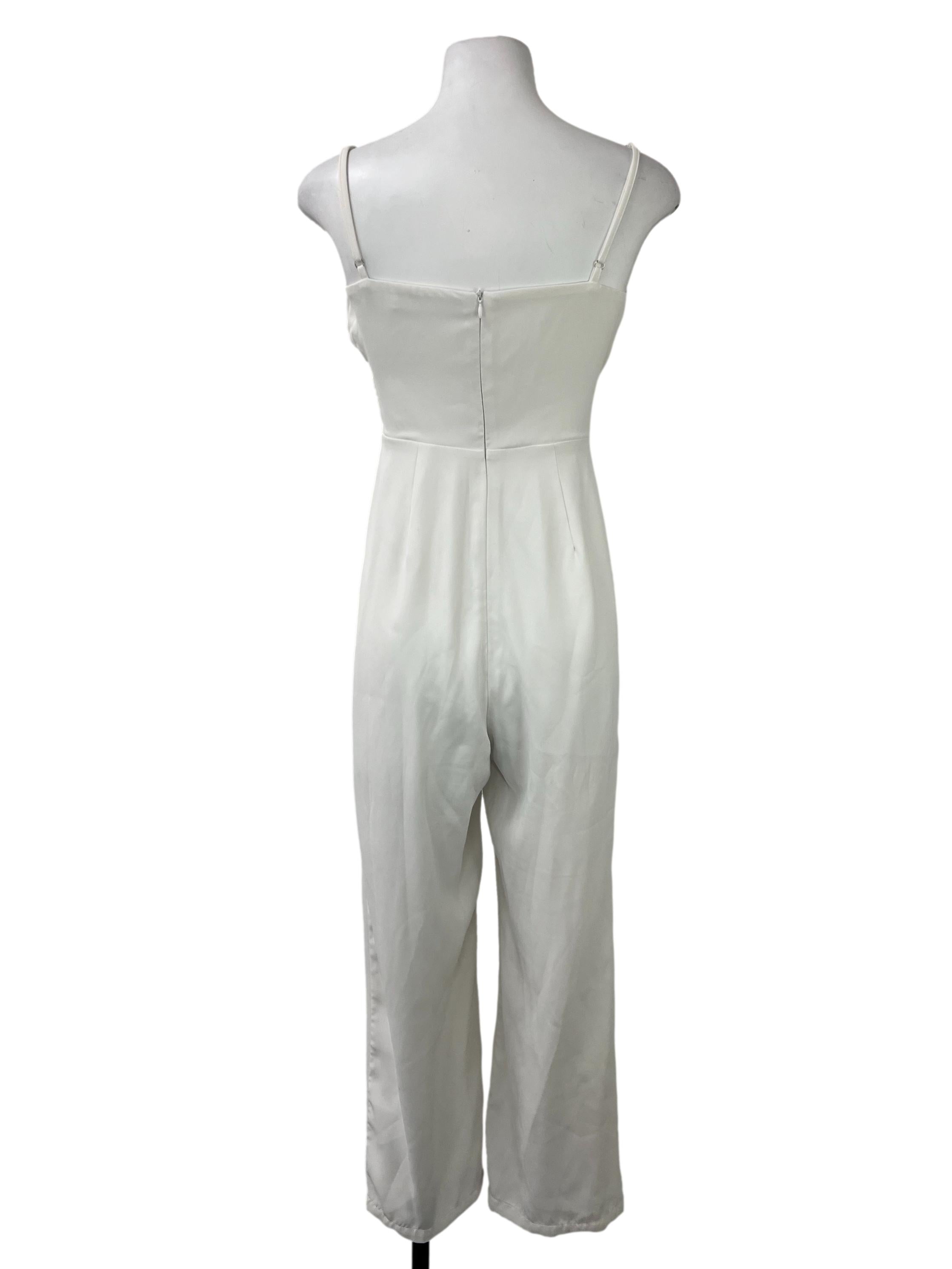 White Ruched Jumpsuit