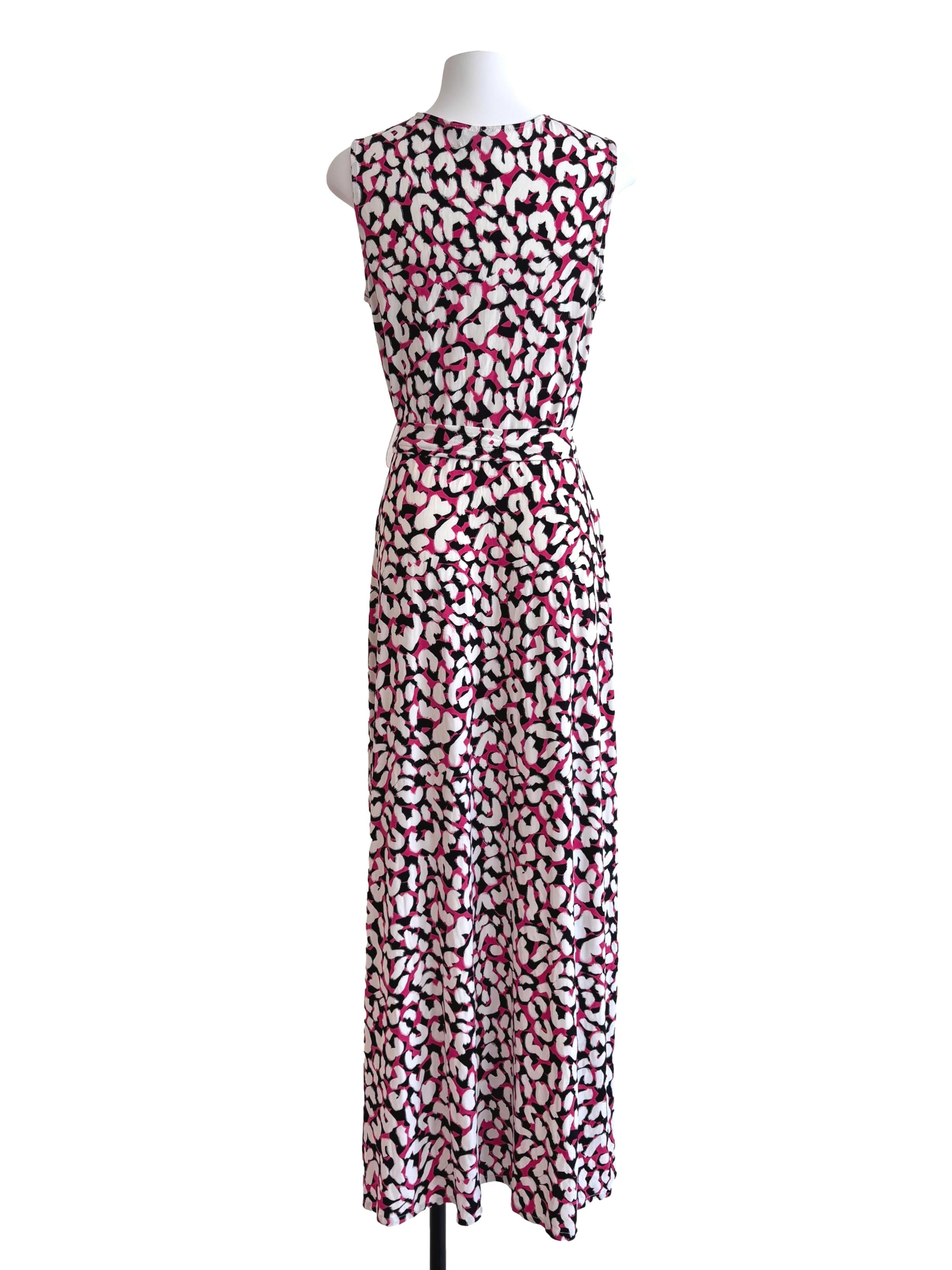 Pink Leopard Sleeveless Wrap Dress Csn