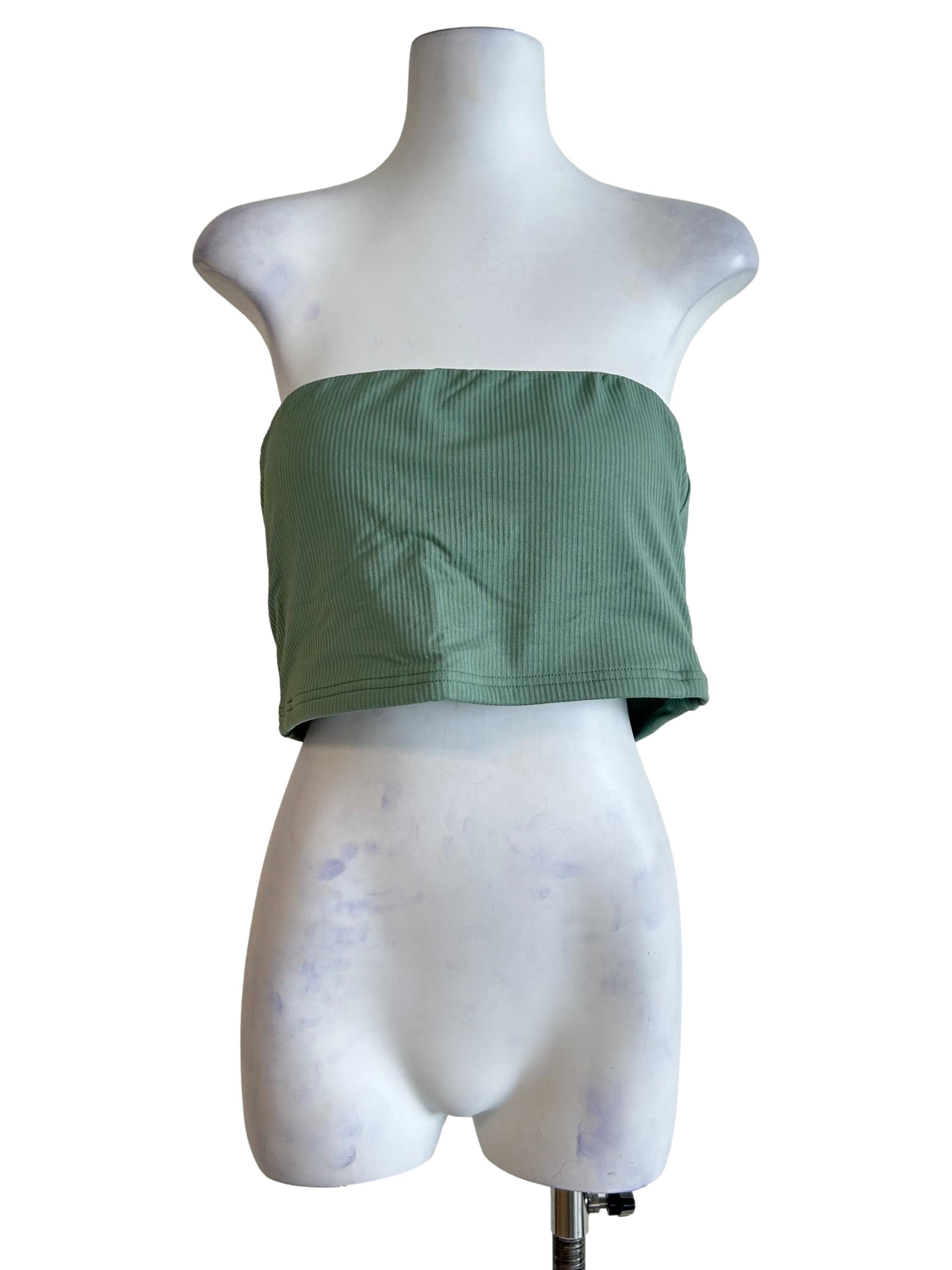 Green Kendie Basic Tube Padded Top