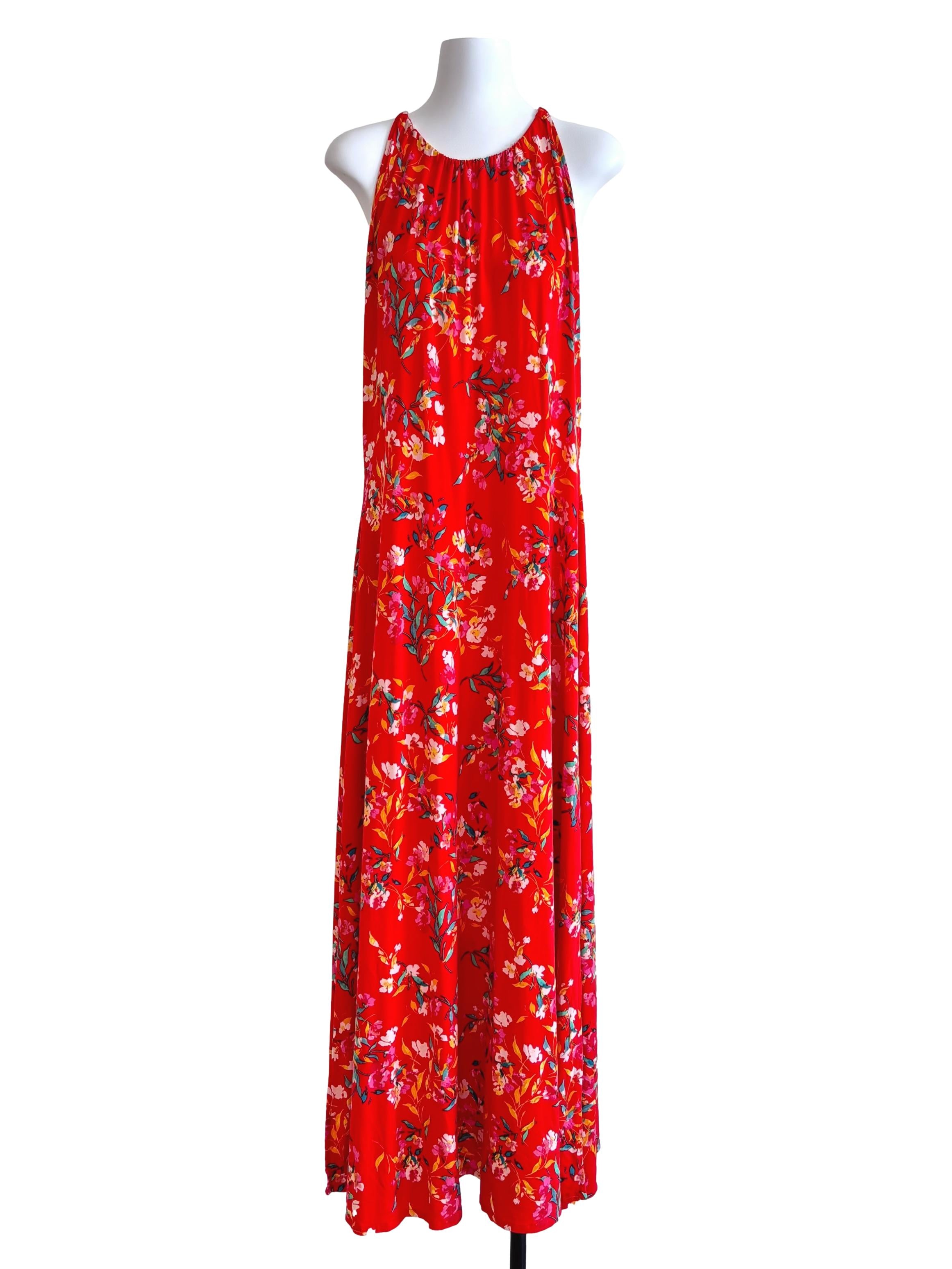 Red Floral Halter Dress Csn