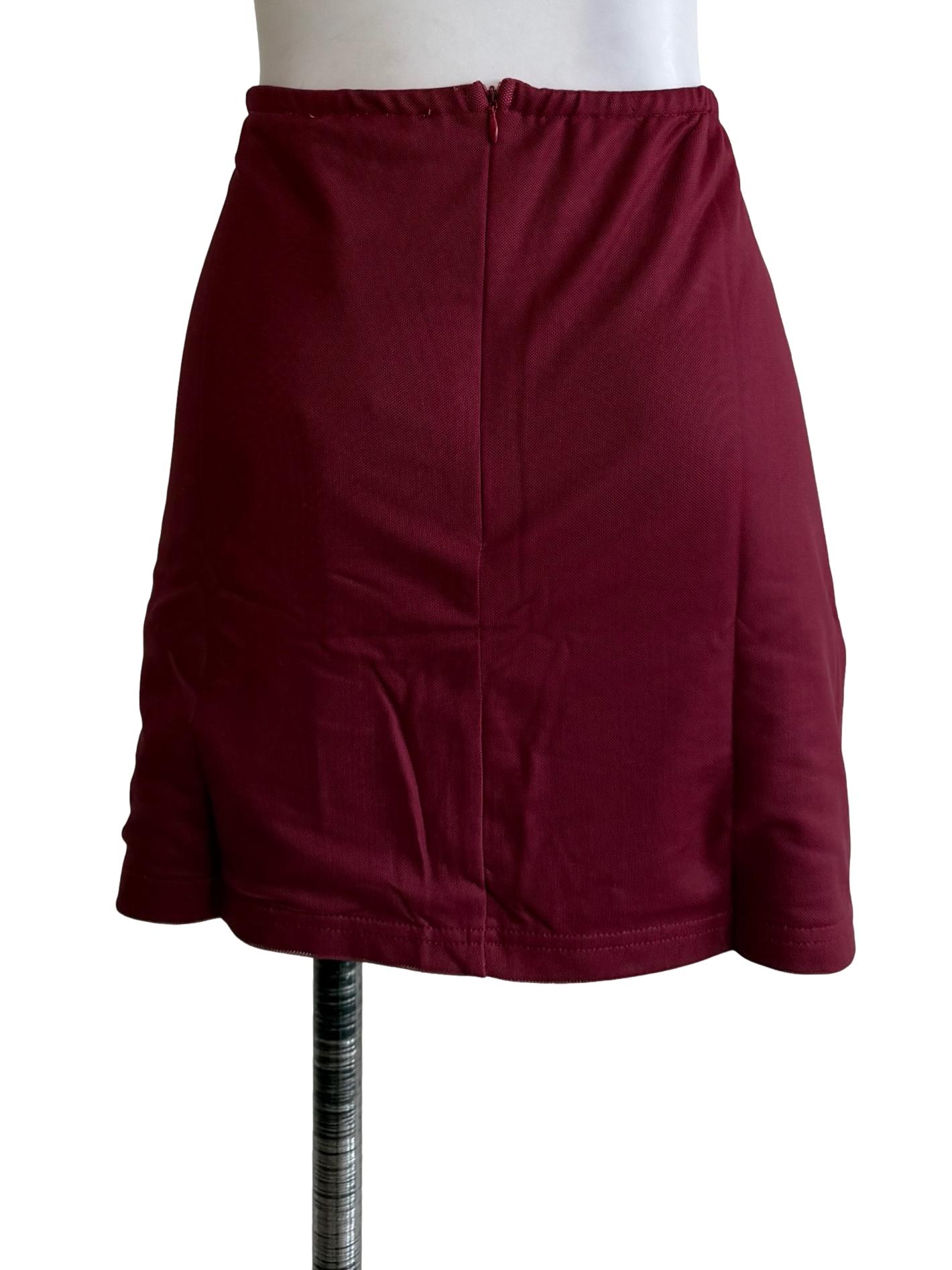 Maroon Meranda Mesh Skorts