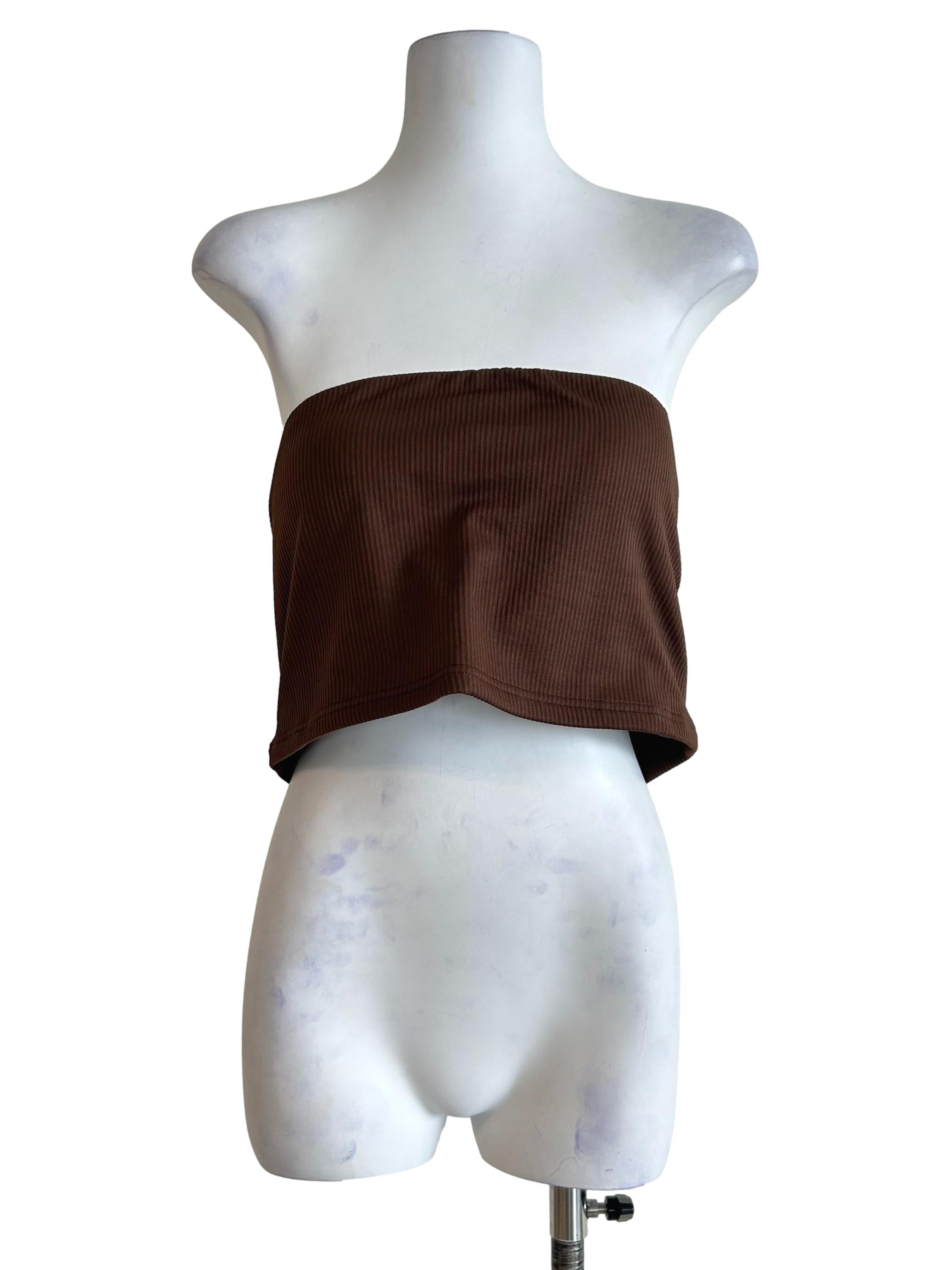 Brown Kendie Basic Tube Padded Top