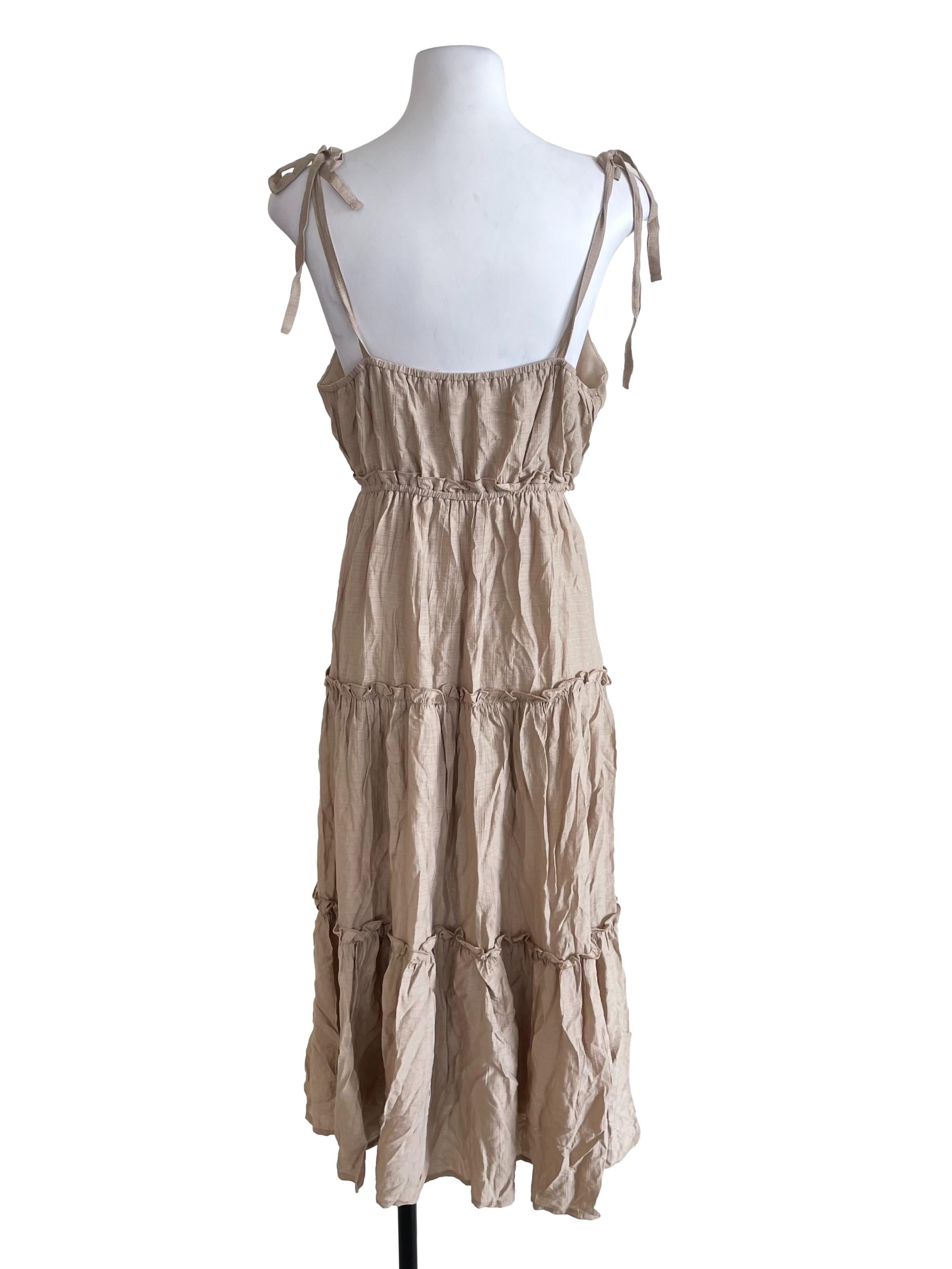Khaki Tiered Petite Dress