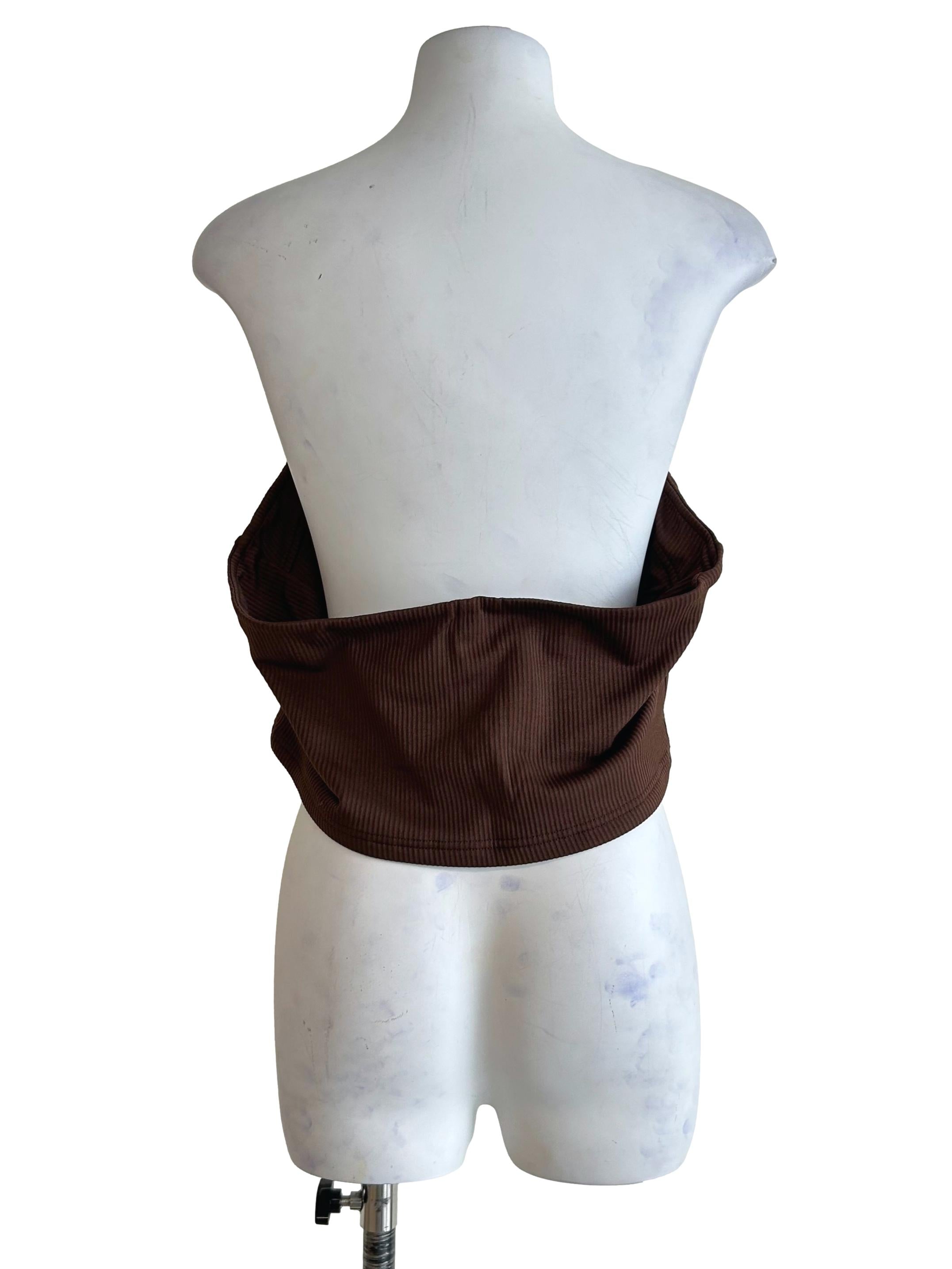Brown Kendie Basic Tube Padded Top