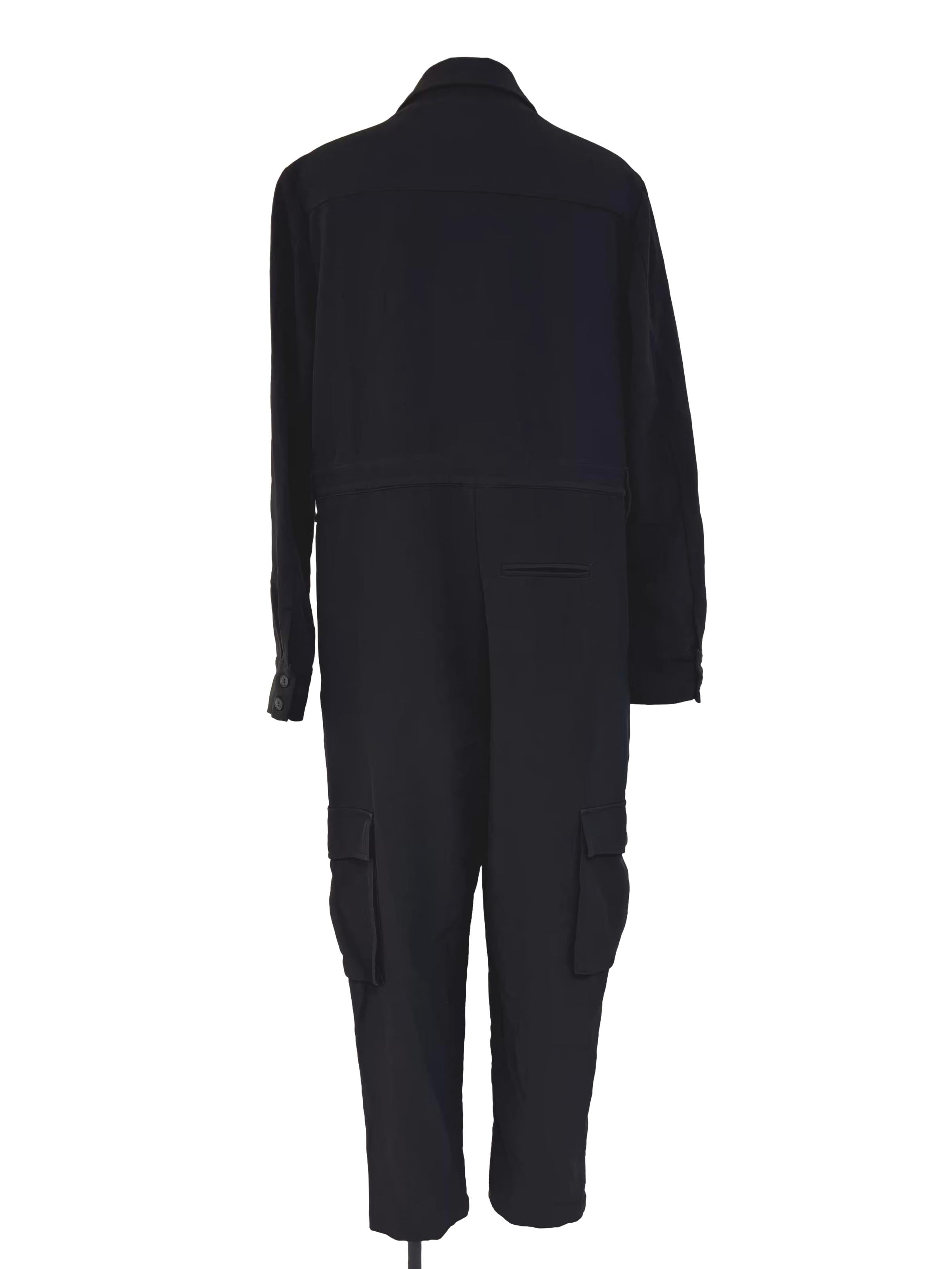 Raven Black Cargo Jumpsuit