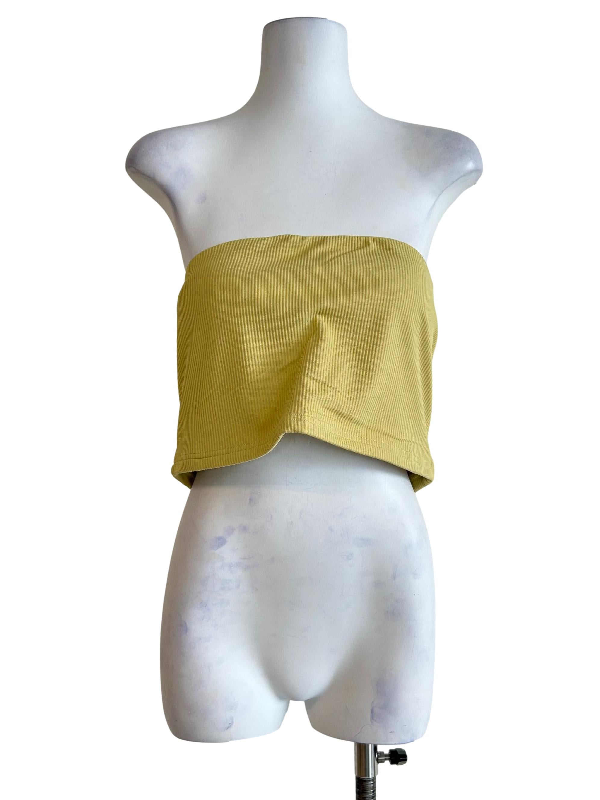Yellow Kendie Basic Tube Padded Top