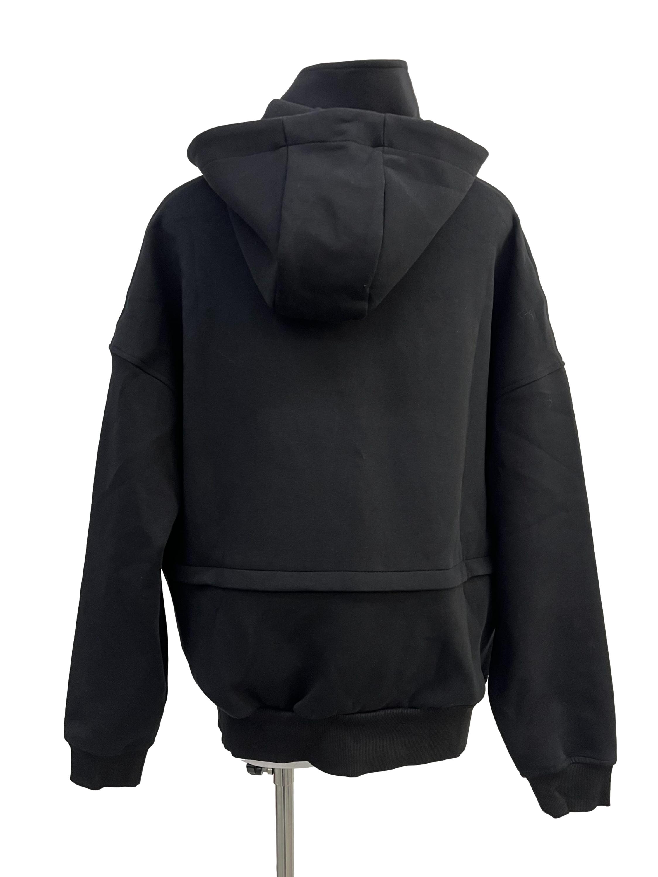 Black Grey Half-Zip Hoodie