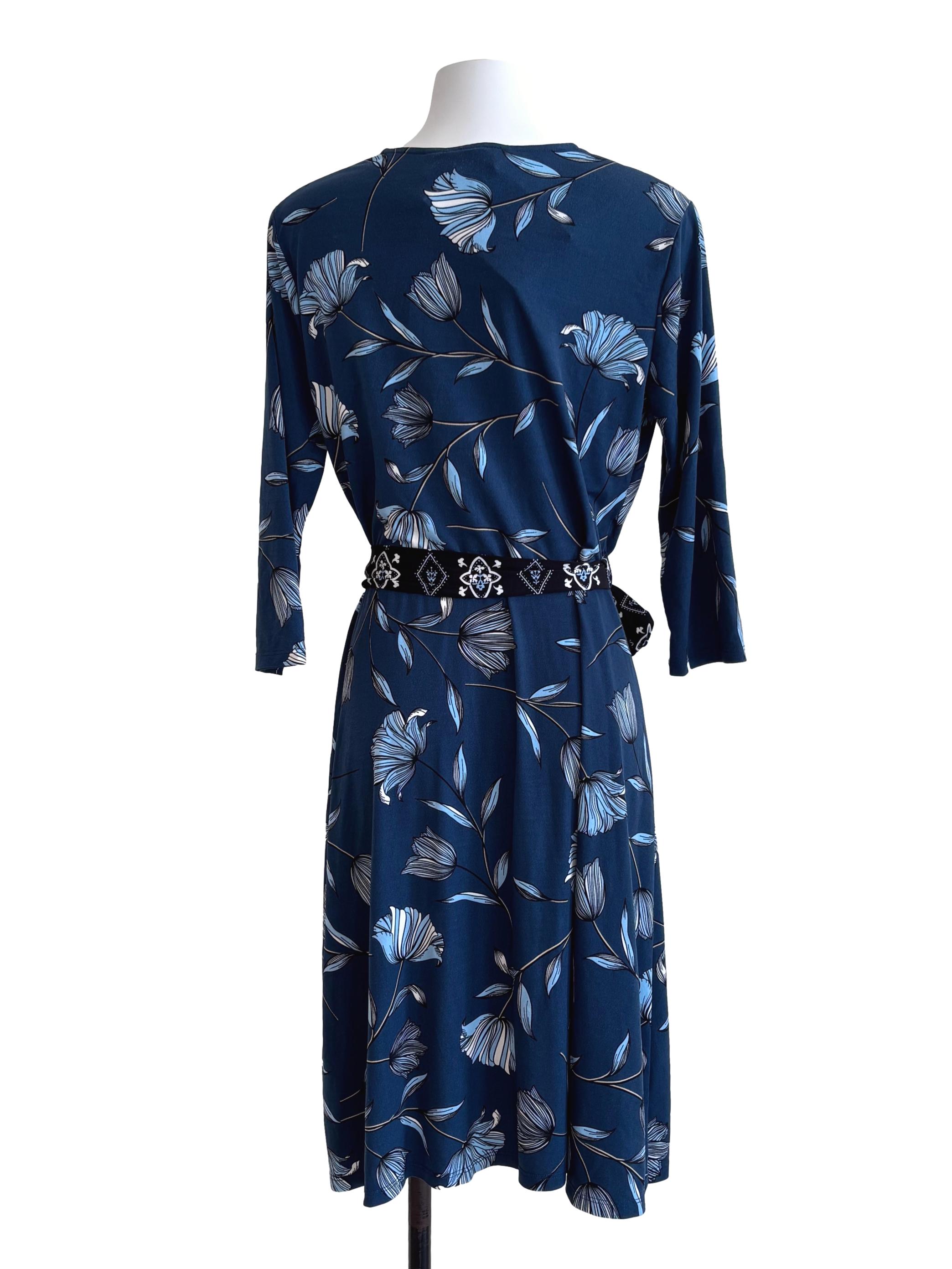 Blue Geo Border Perfect Wrap Dress Csn