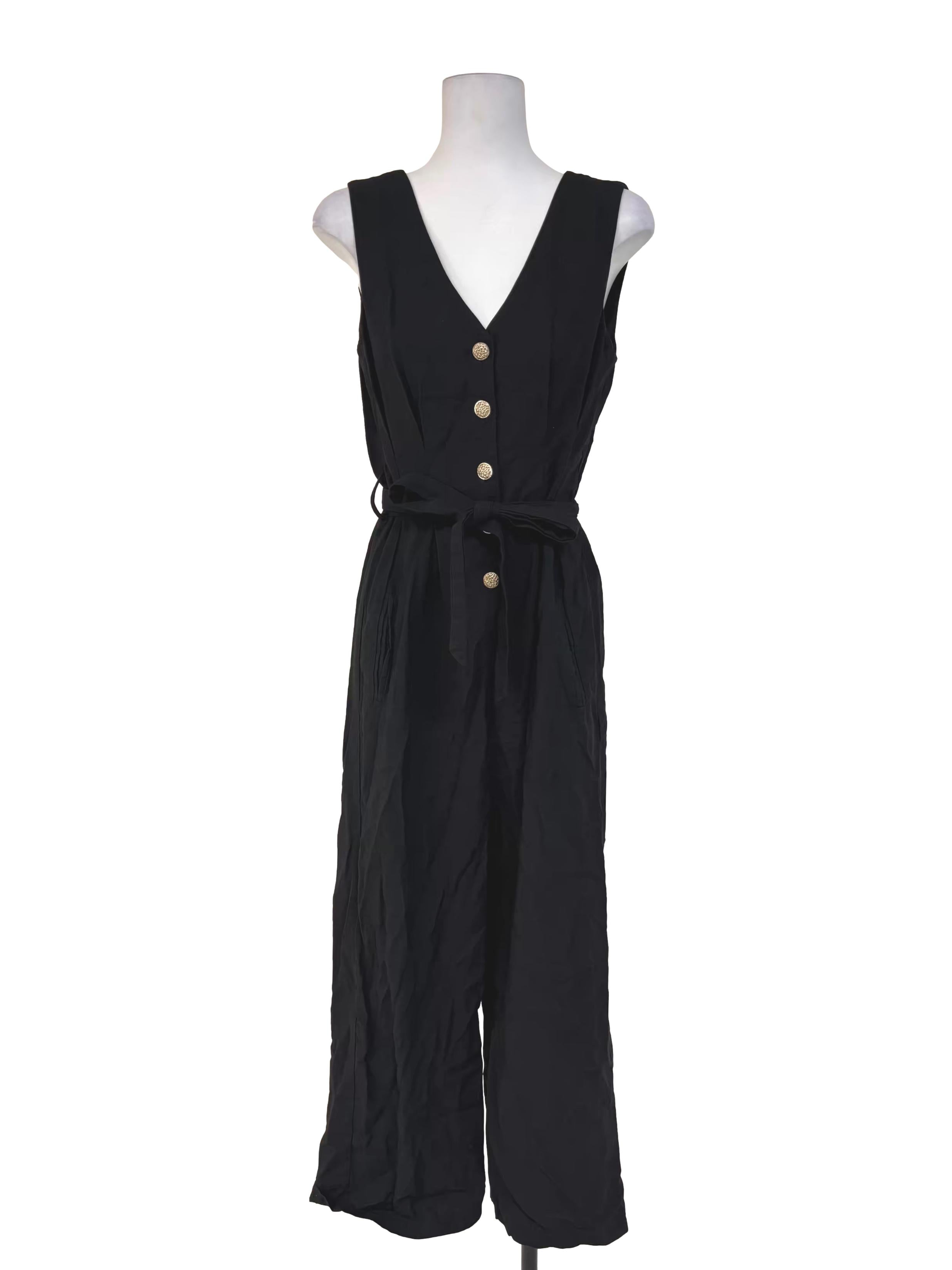 Ebony Black Sleeveless Jumpsuit