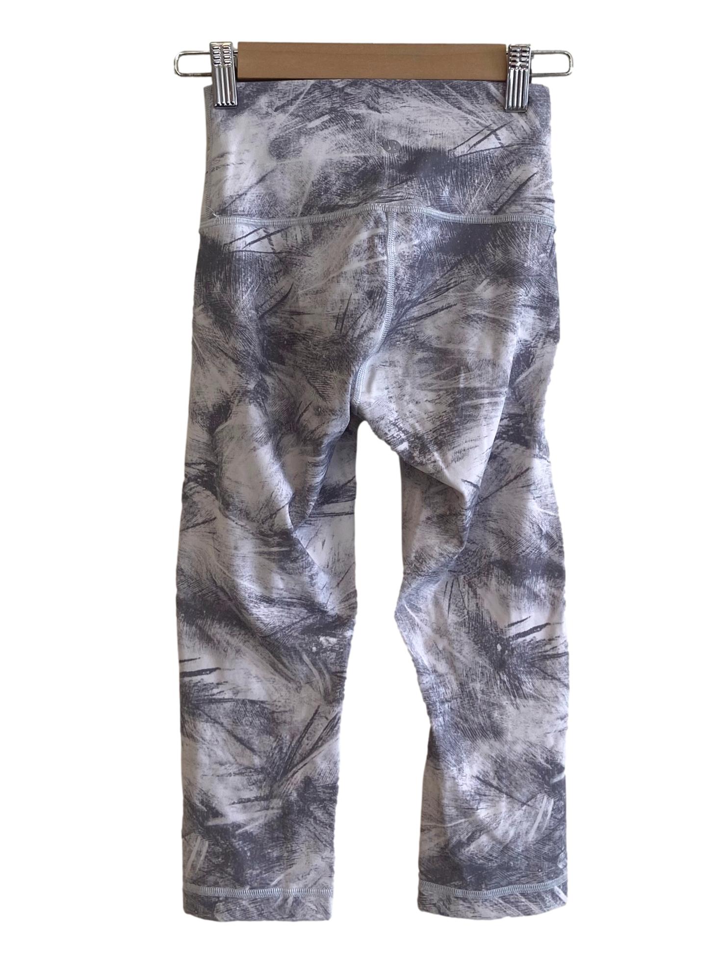 White & Grey Colourblock High Waisted Tights