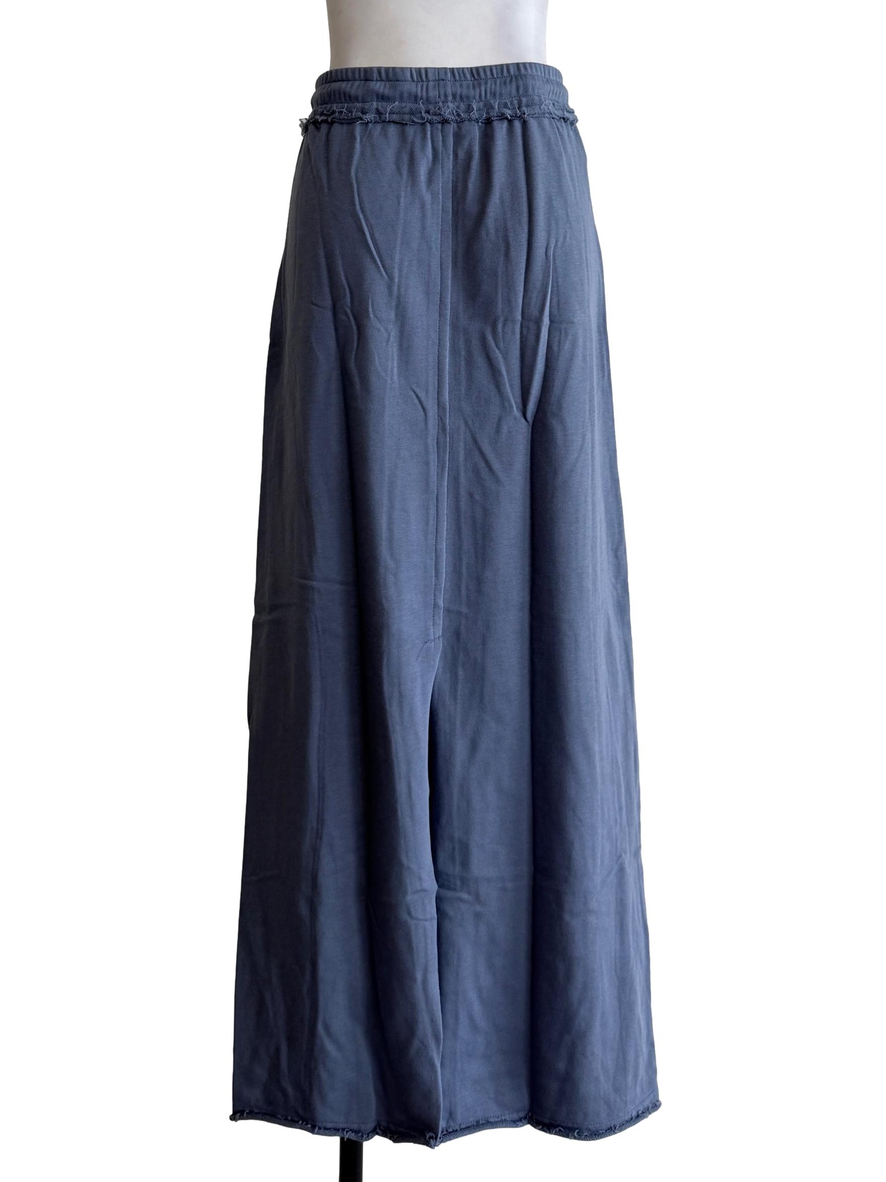 Blue Keith Raw Hem Jersey Skirt