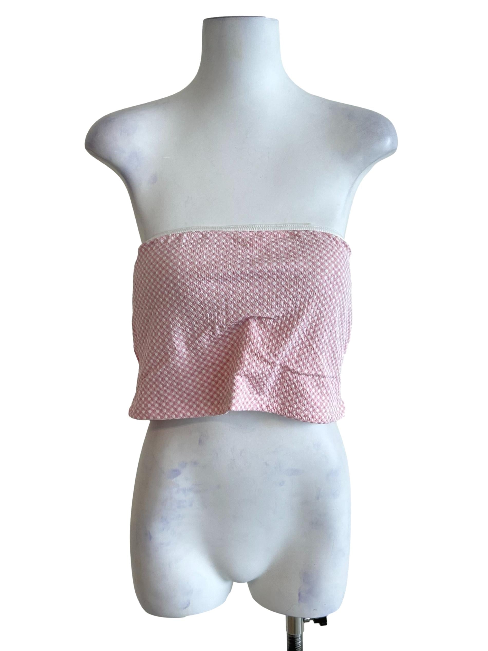 Pink Print Kendie Basic Tube Padded Top