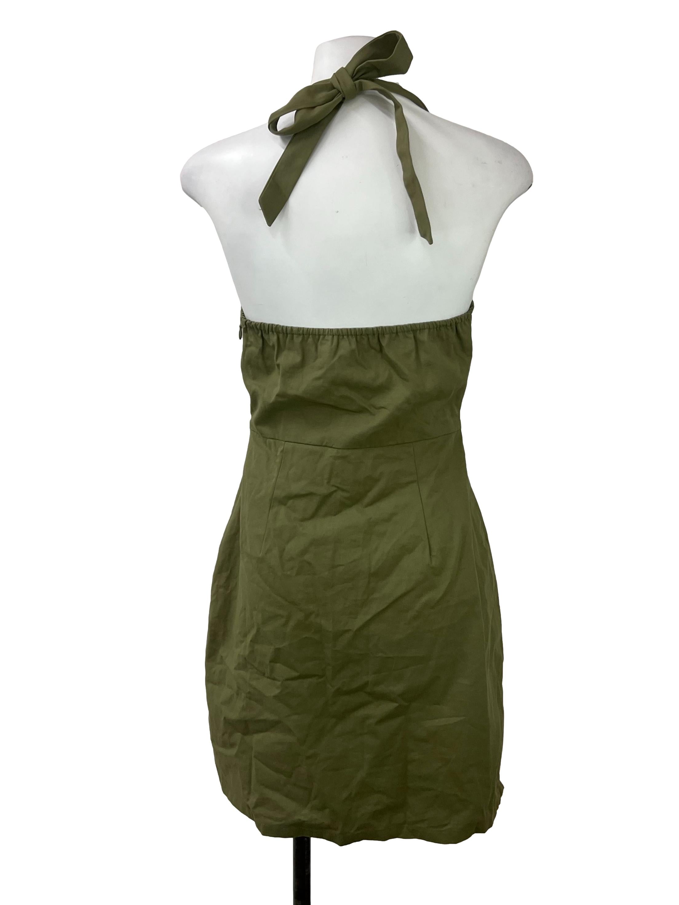 Khaki Green Apron Dress