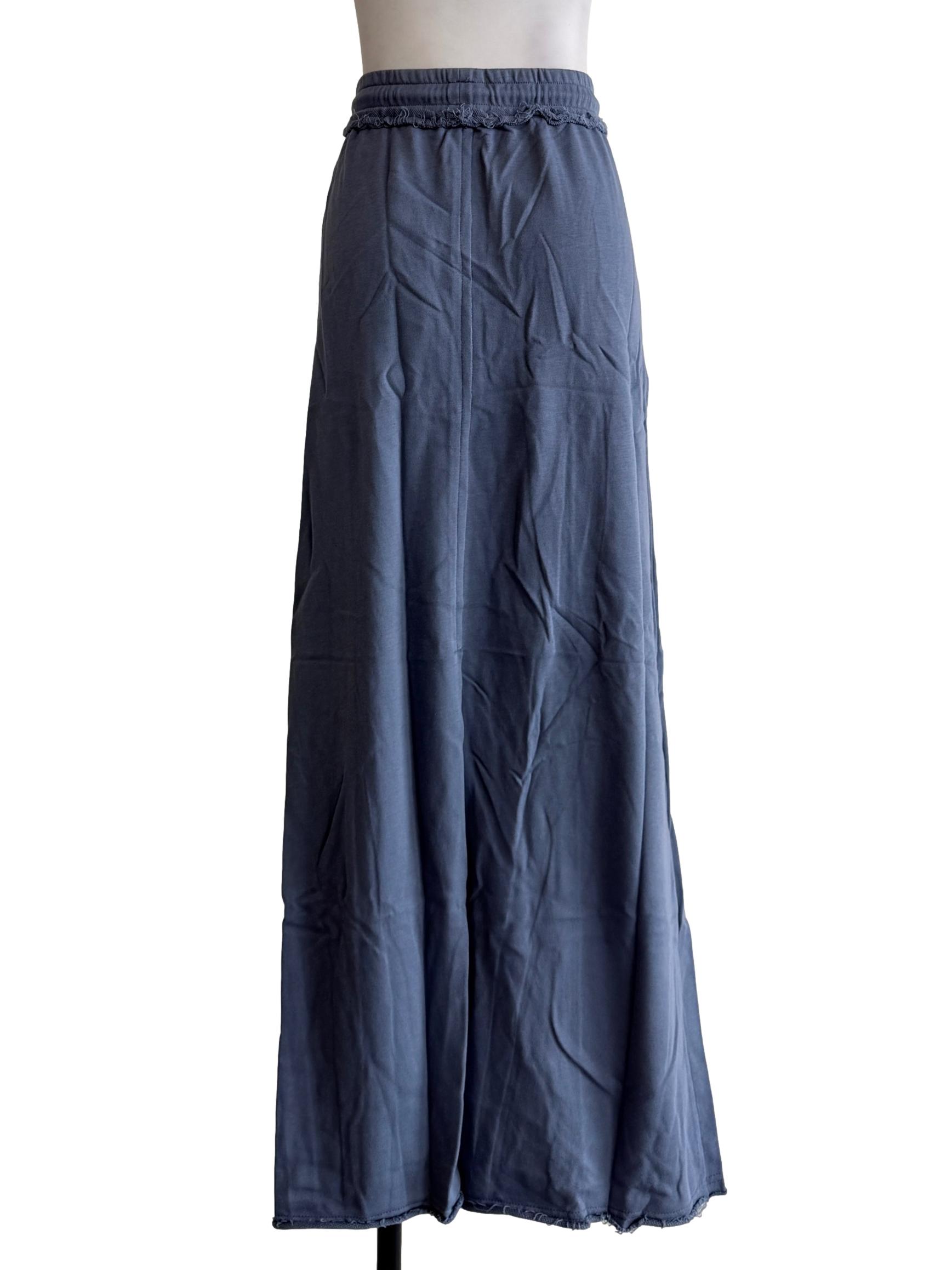 Blue Keith Raw Hem Jersey Skirt