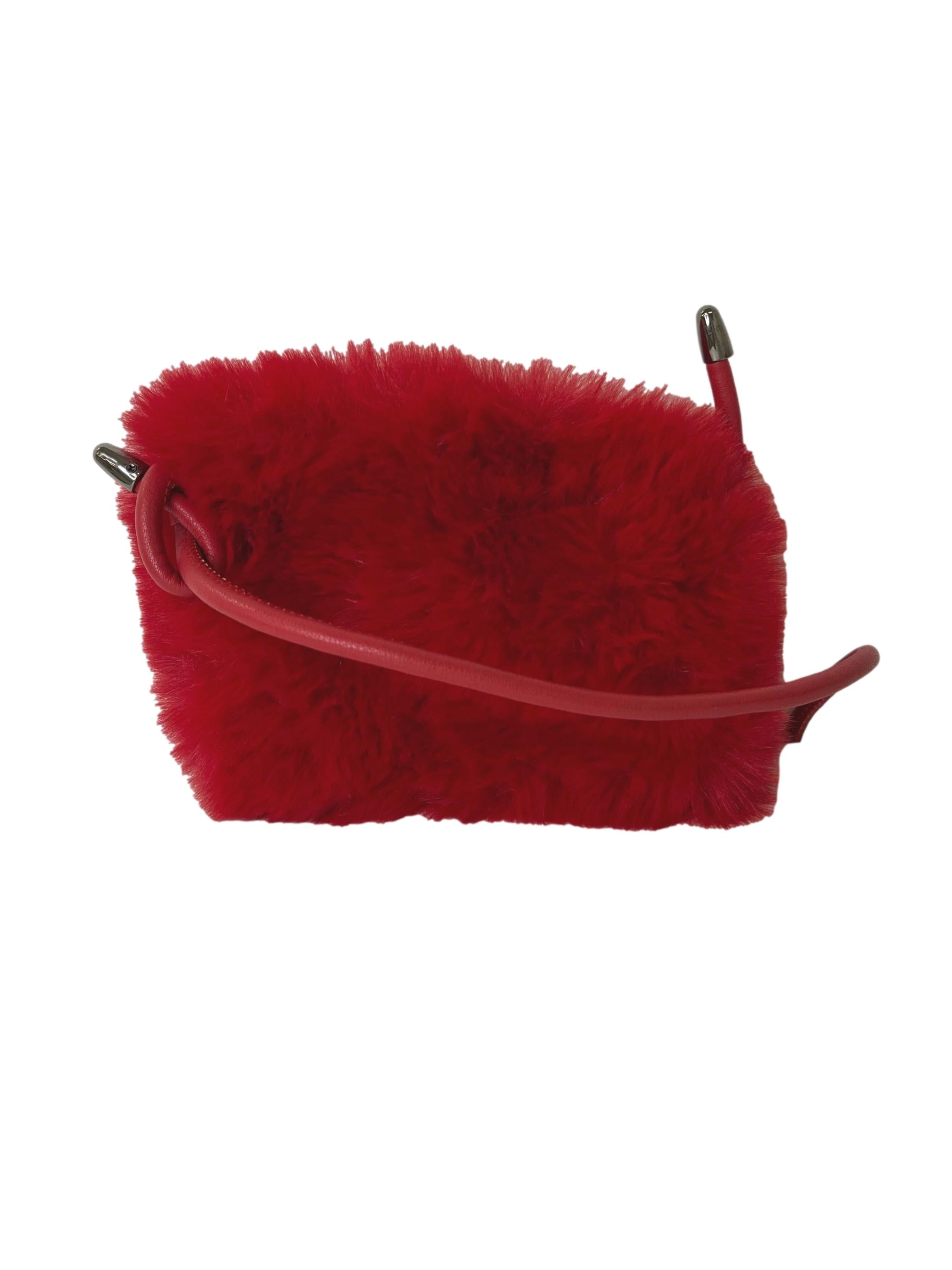 Bright Red Furry Bag