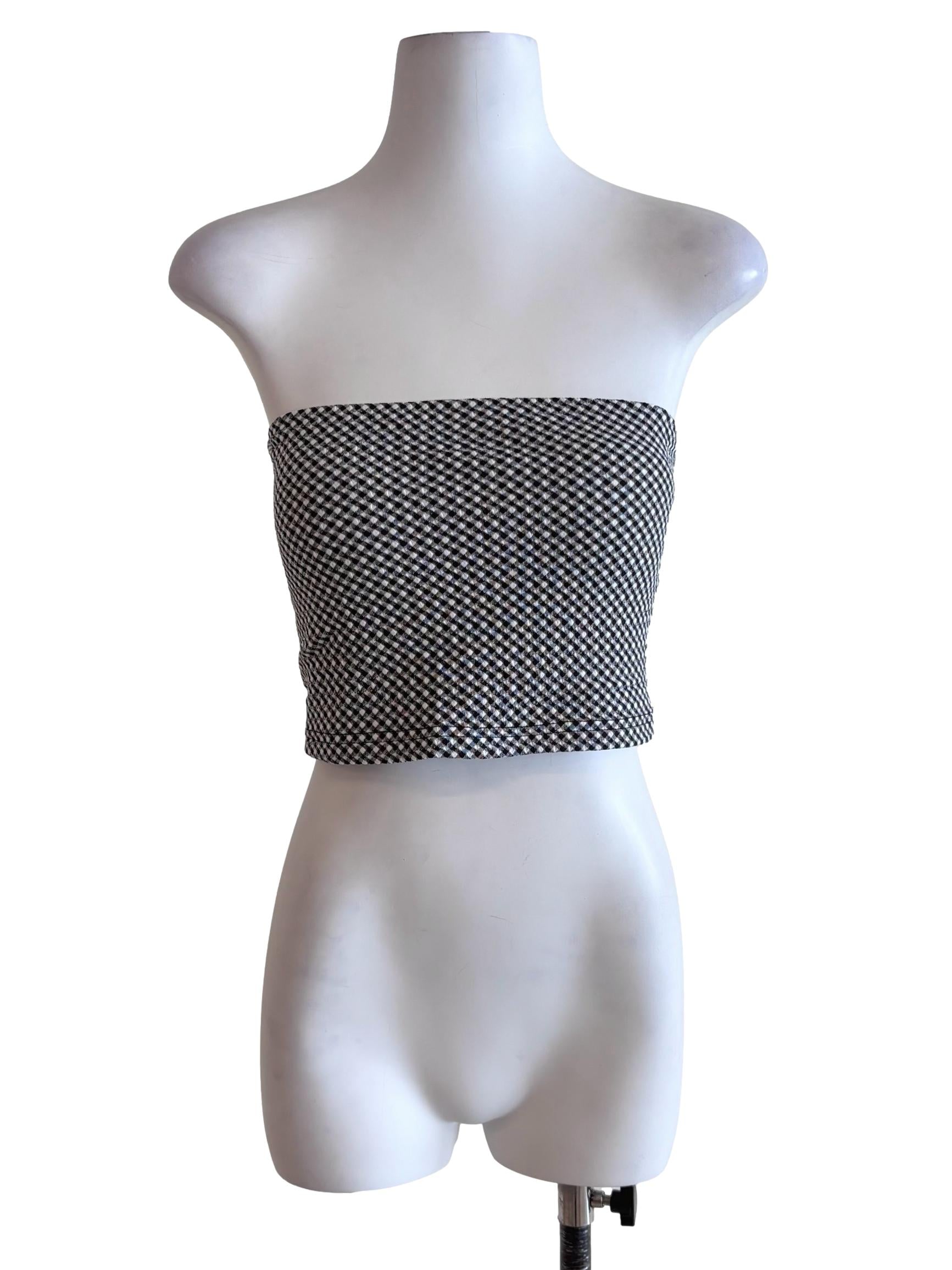 Black Print Kendie Basic Tube Padded Top
