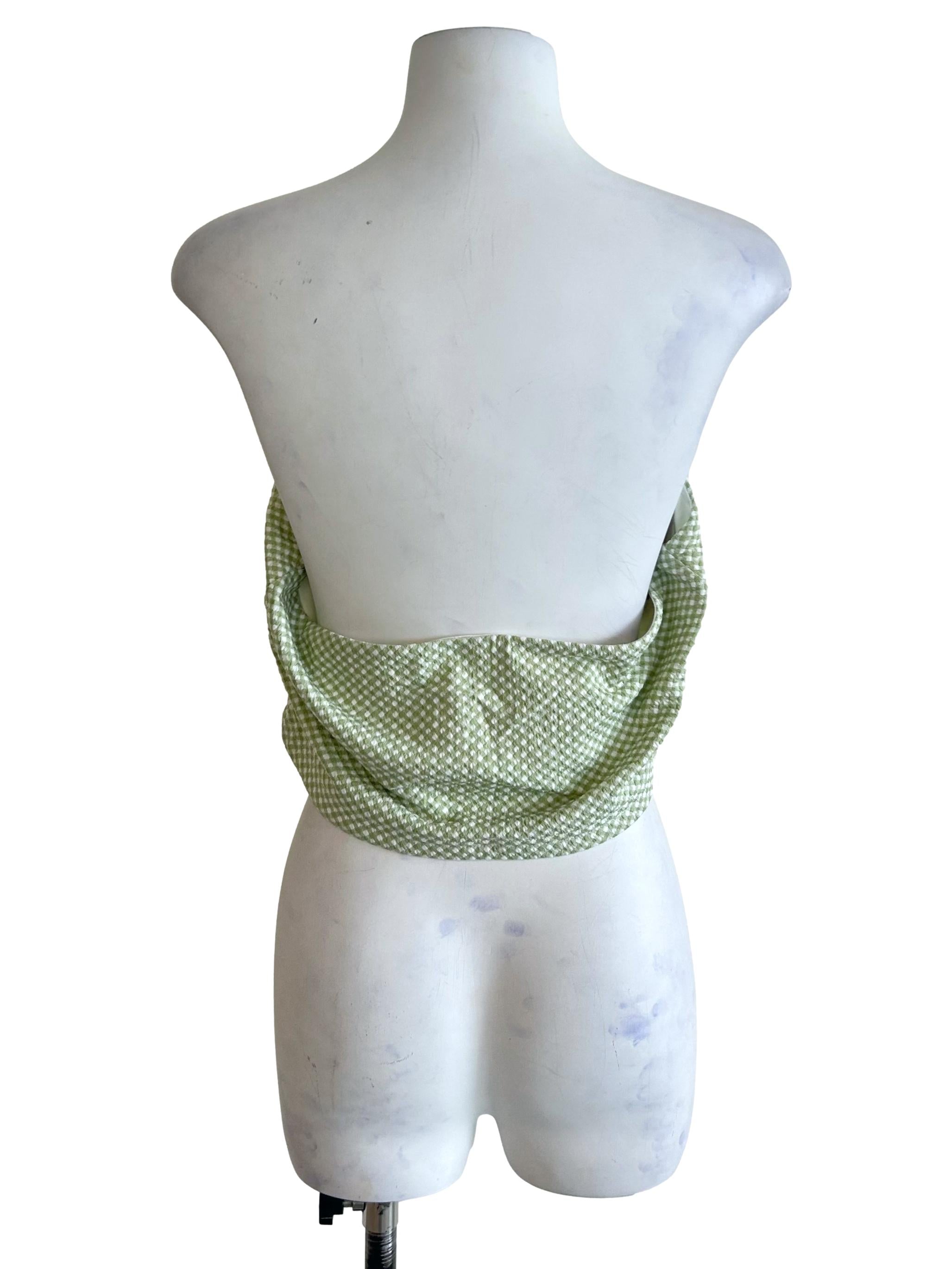 Green Print Kendie Basic Tube Padded Top